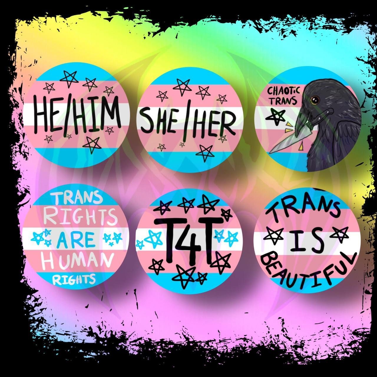 Trans Transgender Pride Month LGBT LGBTQ+  32mm Button Badges