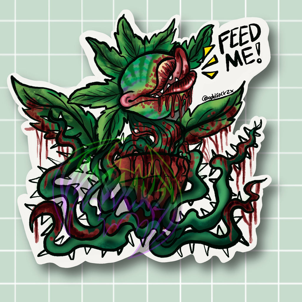 FEED ME!! -Audry 2 -Killer Plant -  High Quality Glossy Waterproof Vinyl  Sticker /Decal