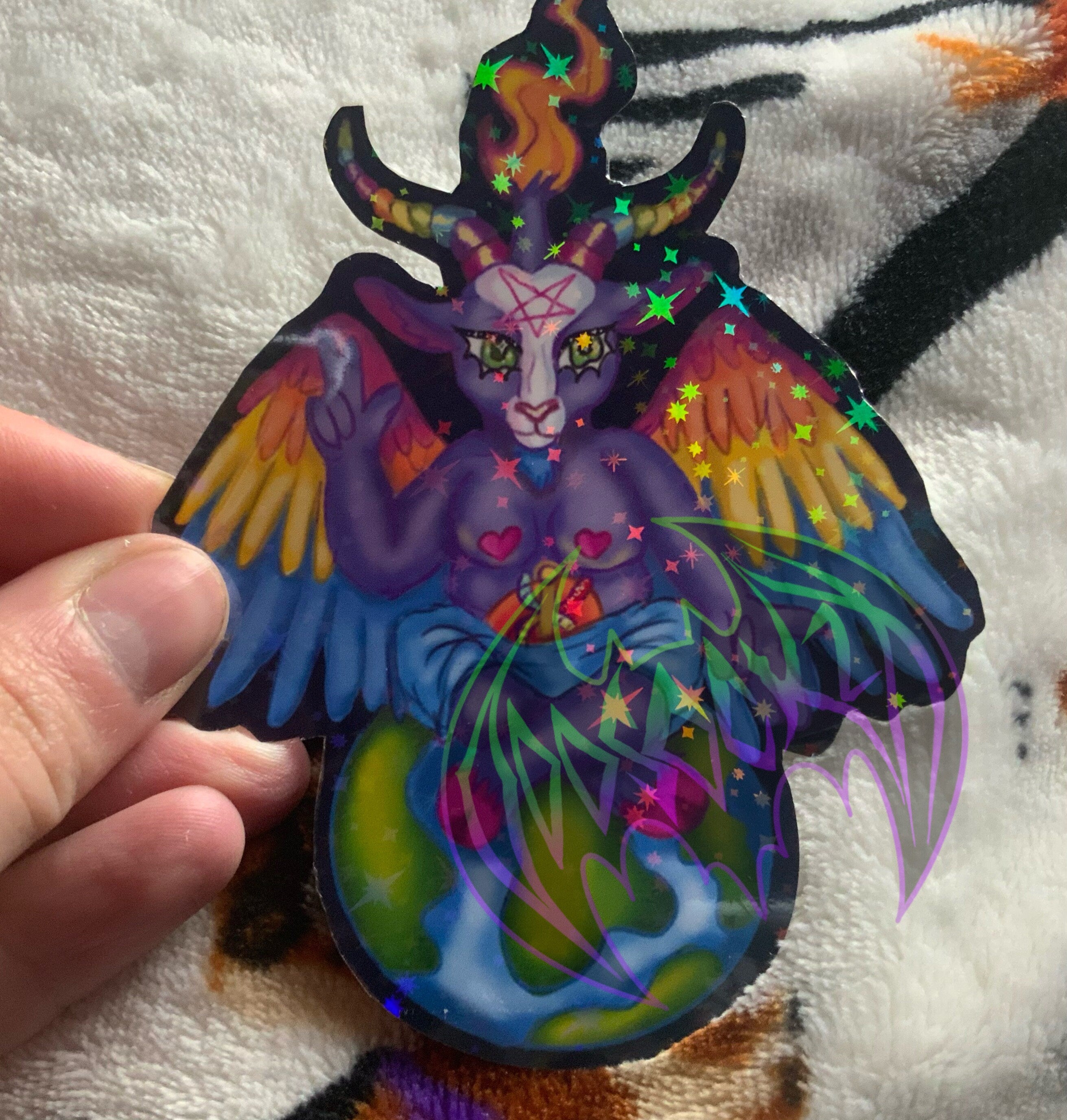 Rainbow Colourful Baphomet-Waterproof Vinyl /Decal