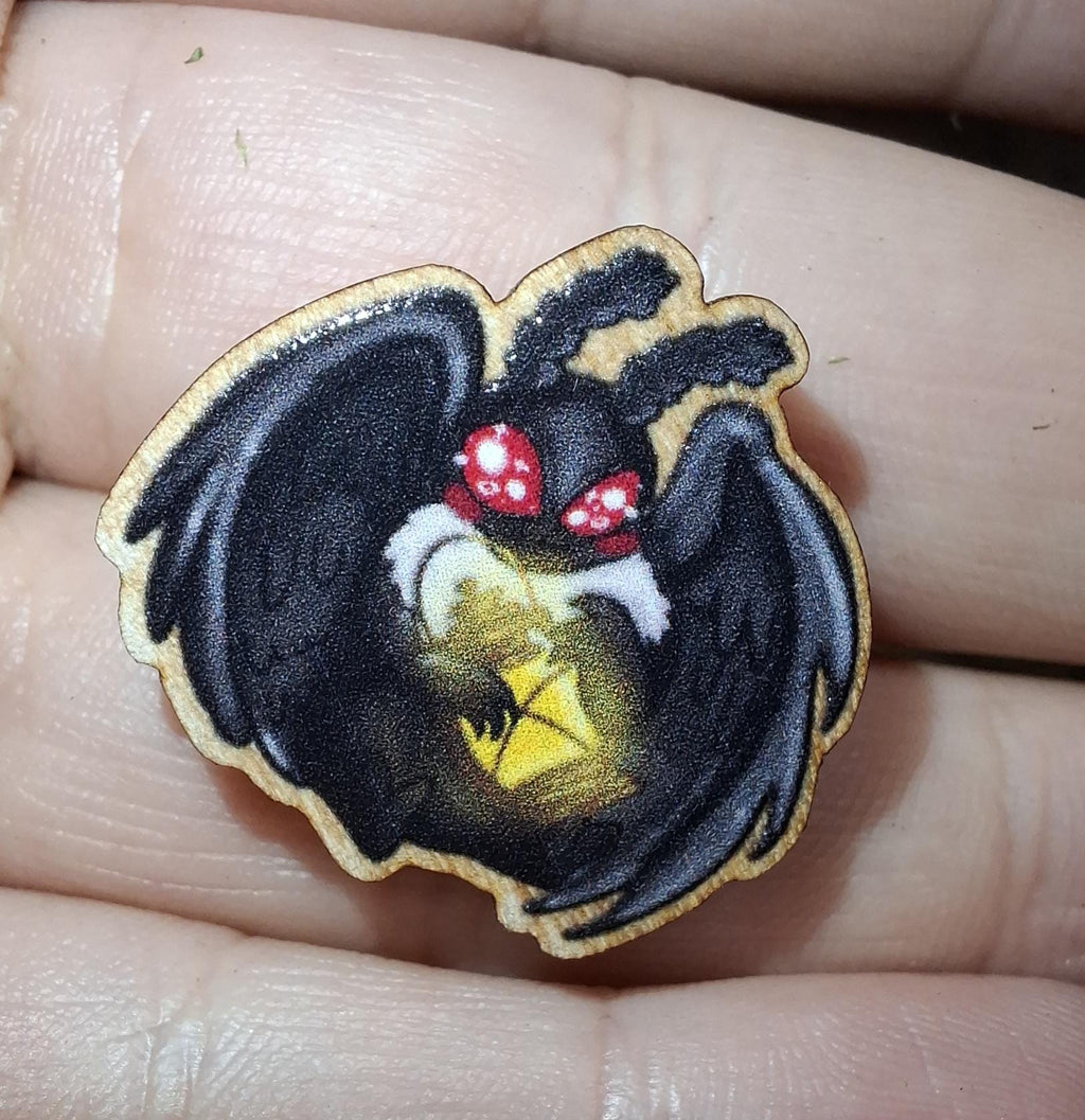Cryptid Cuties 25mm Wooden Pins - Eco friendly Natural wood Badges