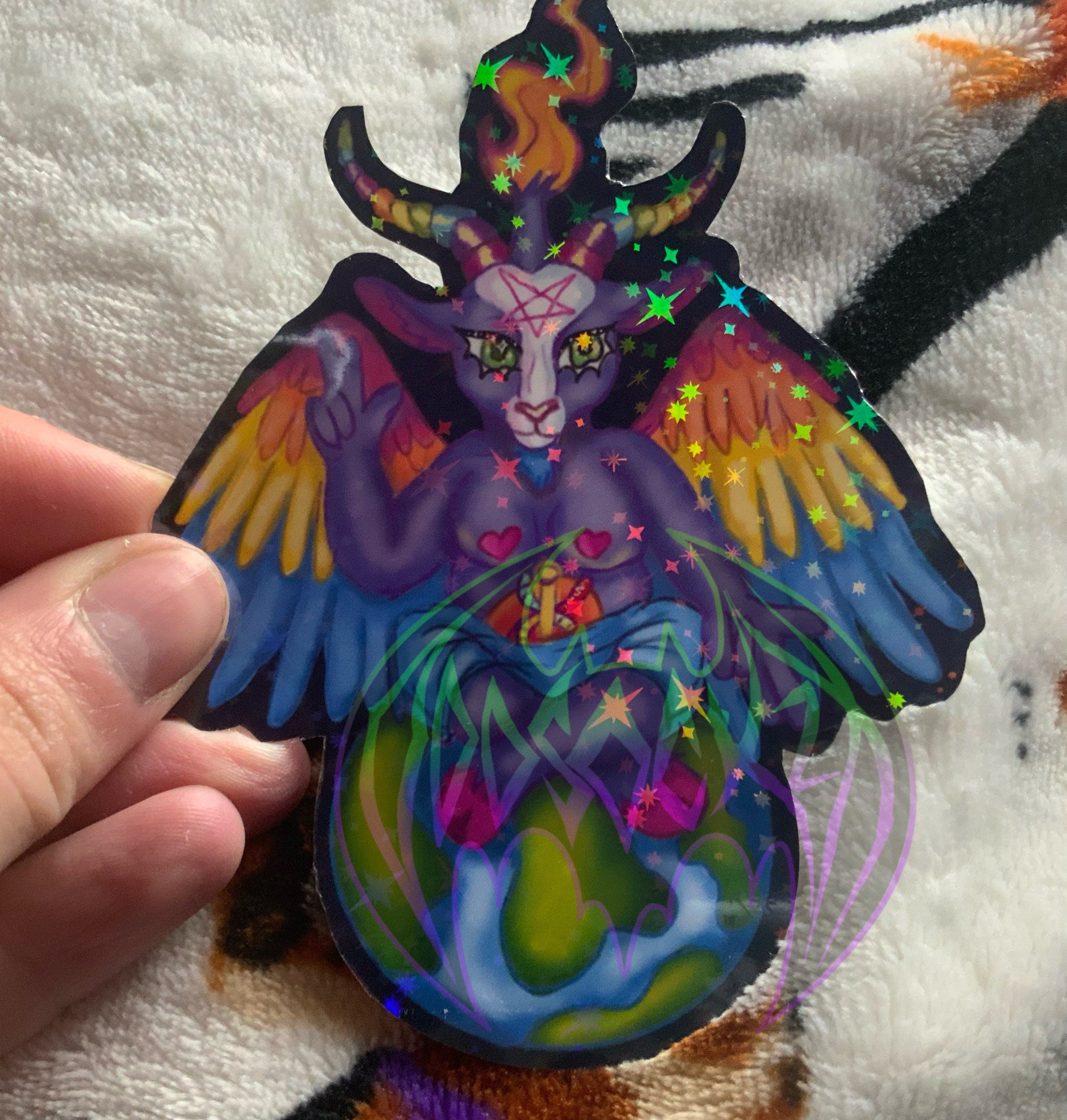 Rainbow Colourful Baphomet-Waterproof Vinyl /Decal