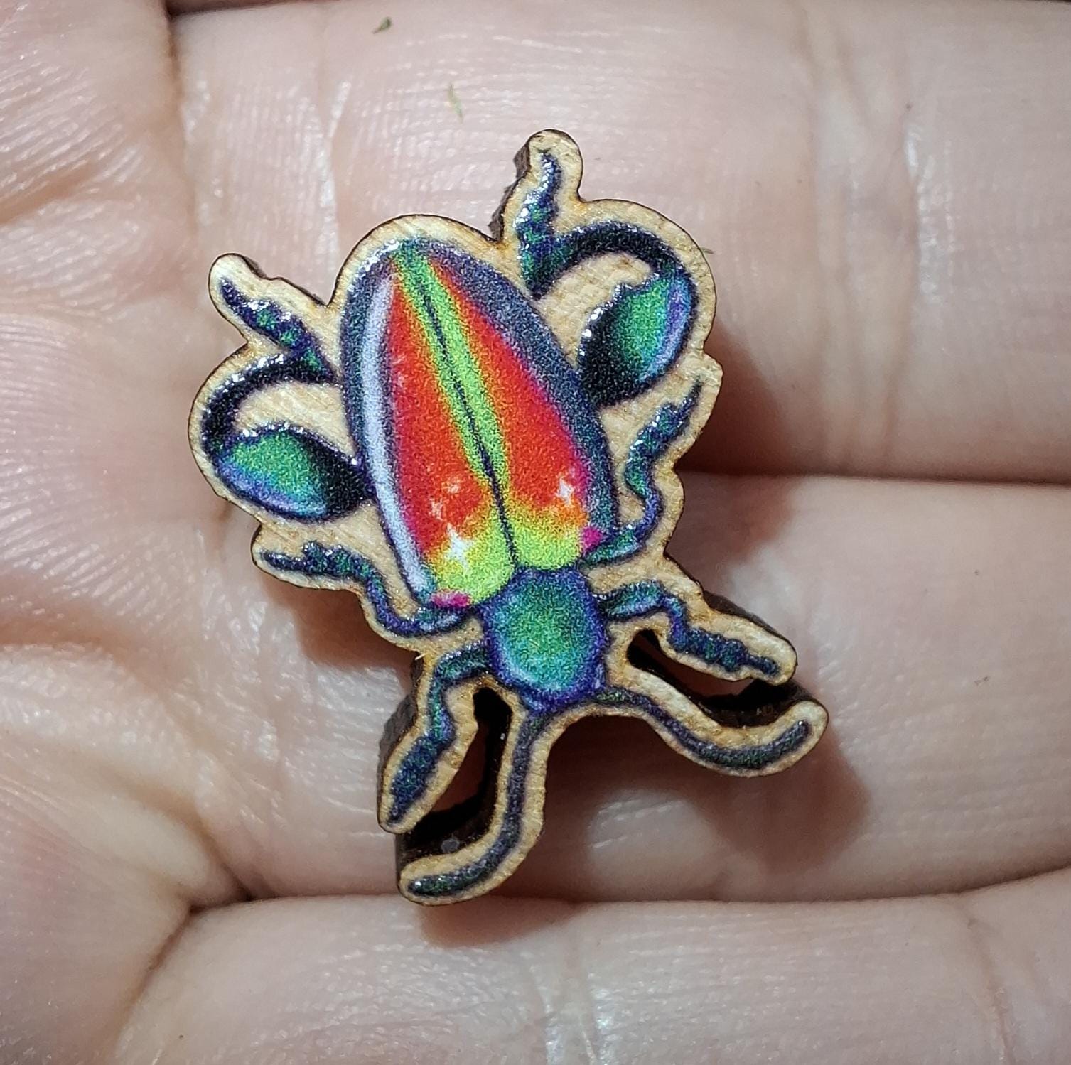 Goblincore animals & Fungi 25mm Eco friendly Wooden Pin Badge