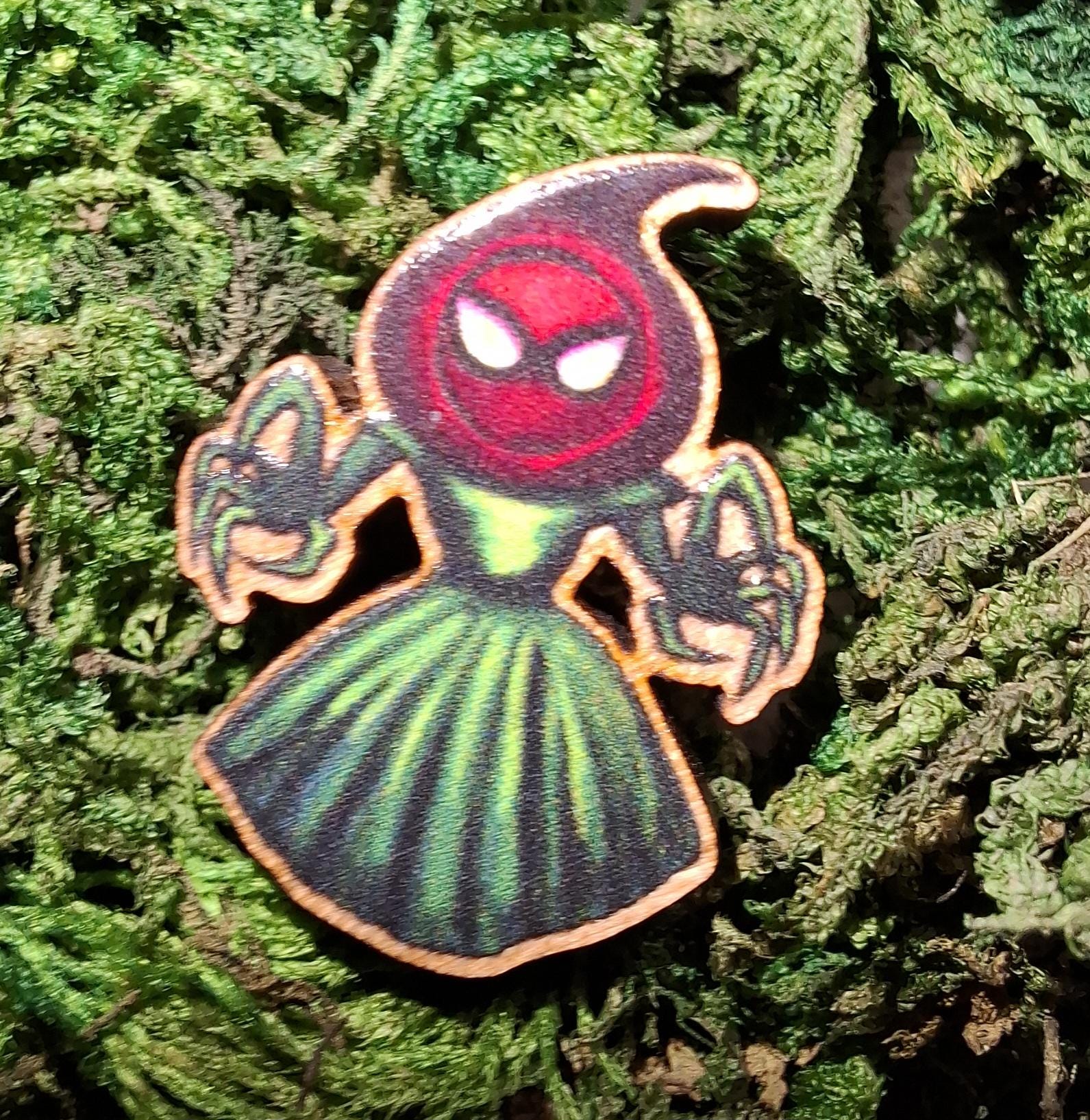 Cryptid Cuties 25mm Wooden Pins - Eco friendly Natural wood Badges