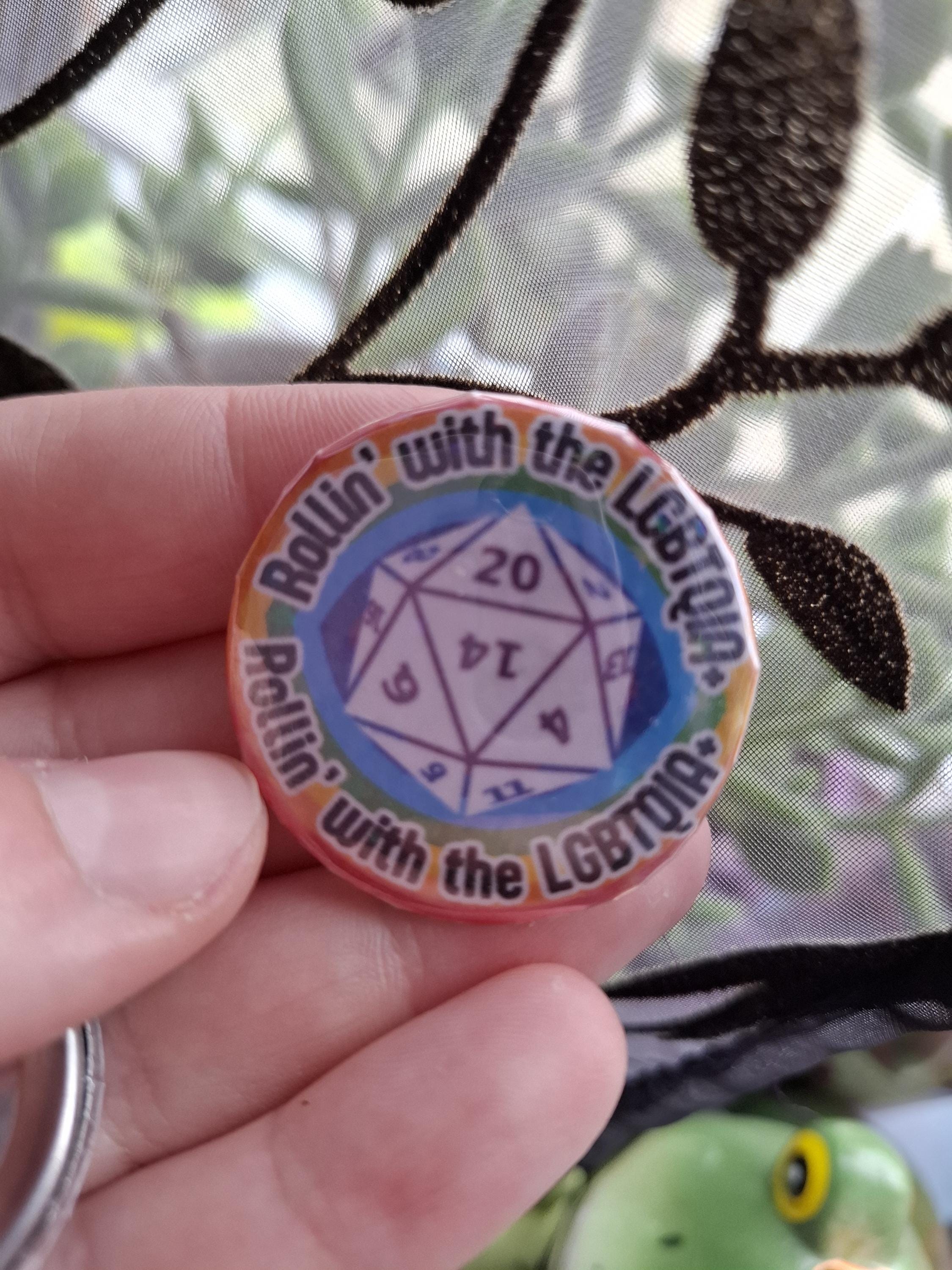 Rollin With the LGBTQIA+ - Holographic Button Pin Badge