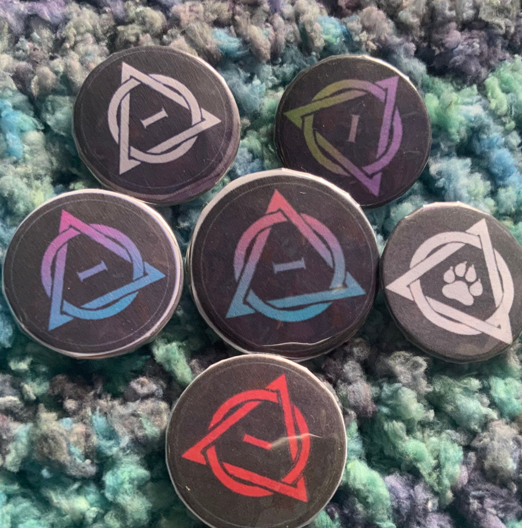 32mm Therian Otherkin  Otherhearted Alterhuman  Pin Button Badges
