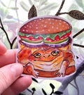 Hamburger , Burger Frog Meme Decal /Sticker