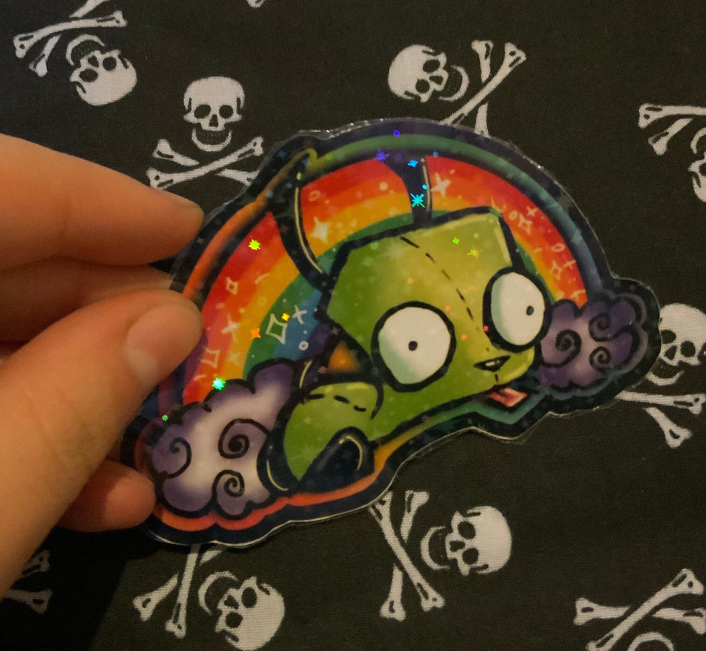 Gir - Invader Zim Robot Alien -Vinyl Holographic Sticker