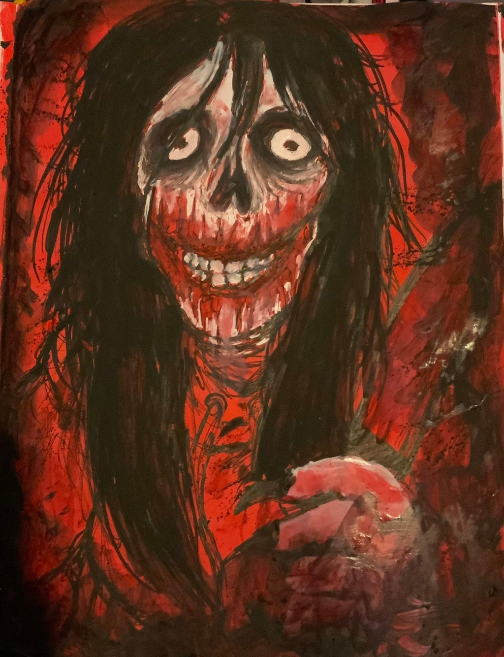 Jeff The Killer Art Print - A5 - Wall Art , Creepypasta decor fan art , nostalgic , internet horror , emo , wall art , spooky ,killer