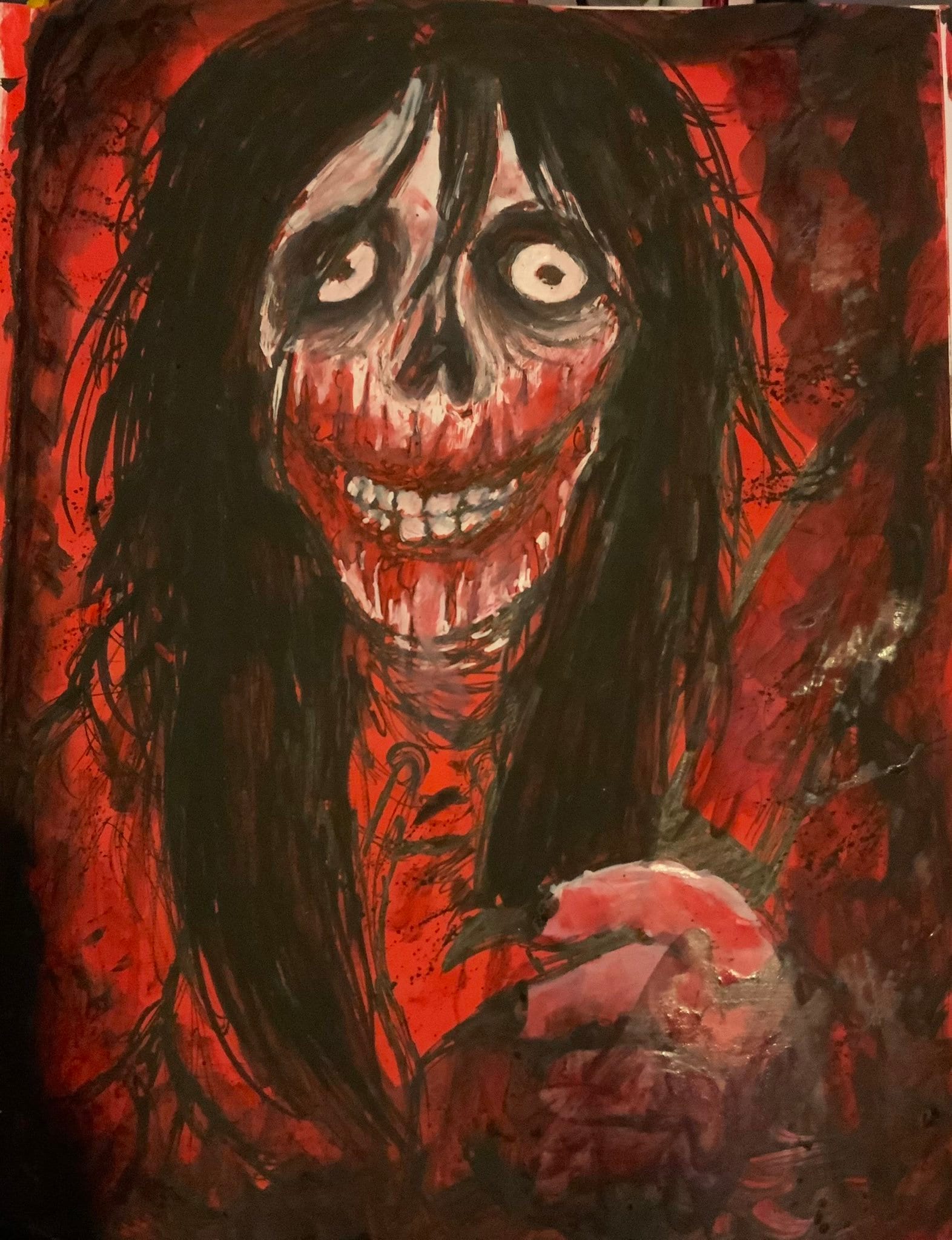 Jeff The Killer Art Print - A5 - Wall Art , Creepypasta decor fan art , nostalgic , internet horror , emo , wall art , spooky ,killer