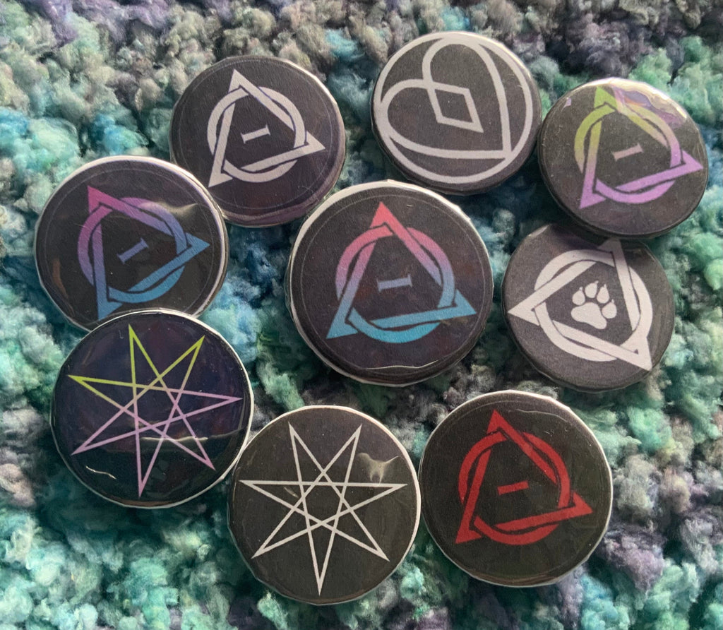 32mm Therian Otherkin  Otherhearted Alterhuman  Pin Button Badges