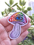 Whimsical Rainbow Trippy Mushrooms vinyl stickers / decals