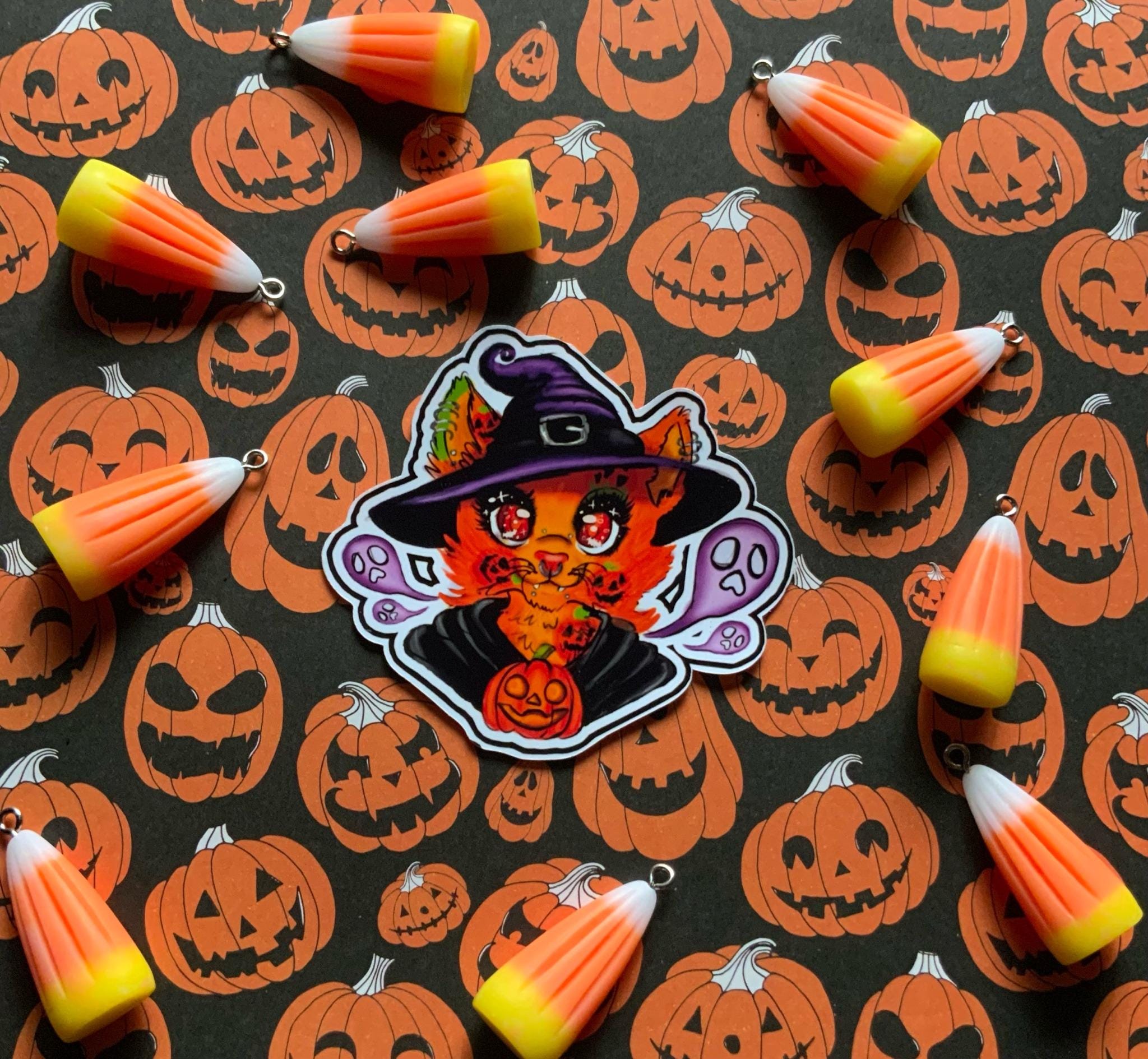 Pumpkin Kitty Vinyl Sticker