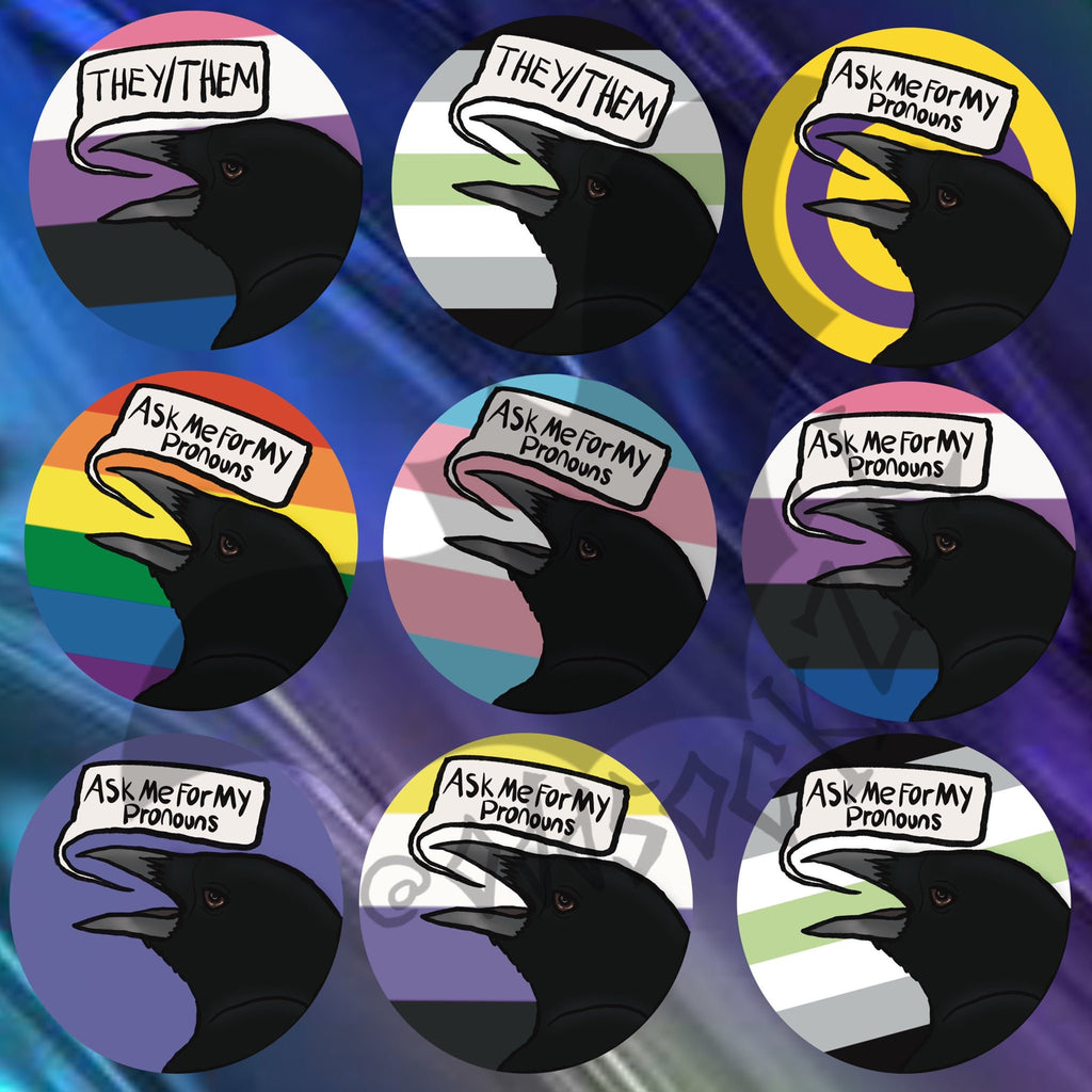 32mm Crownoun (Pronoun) Badges