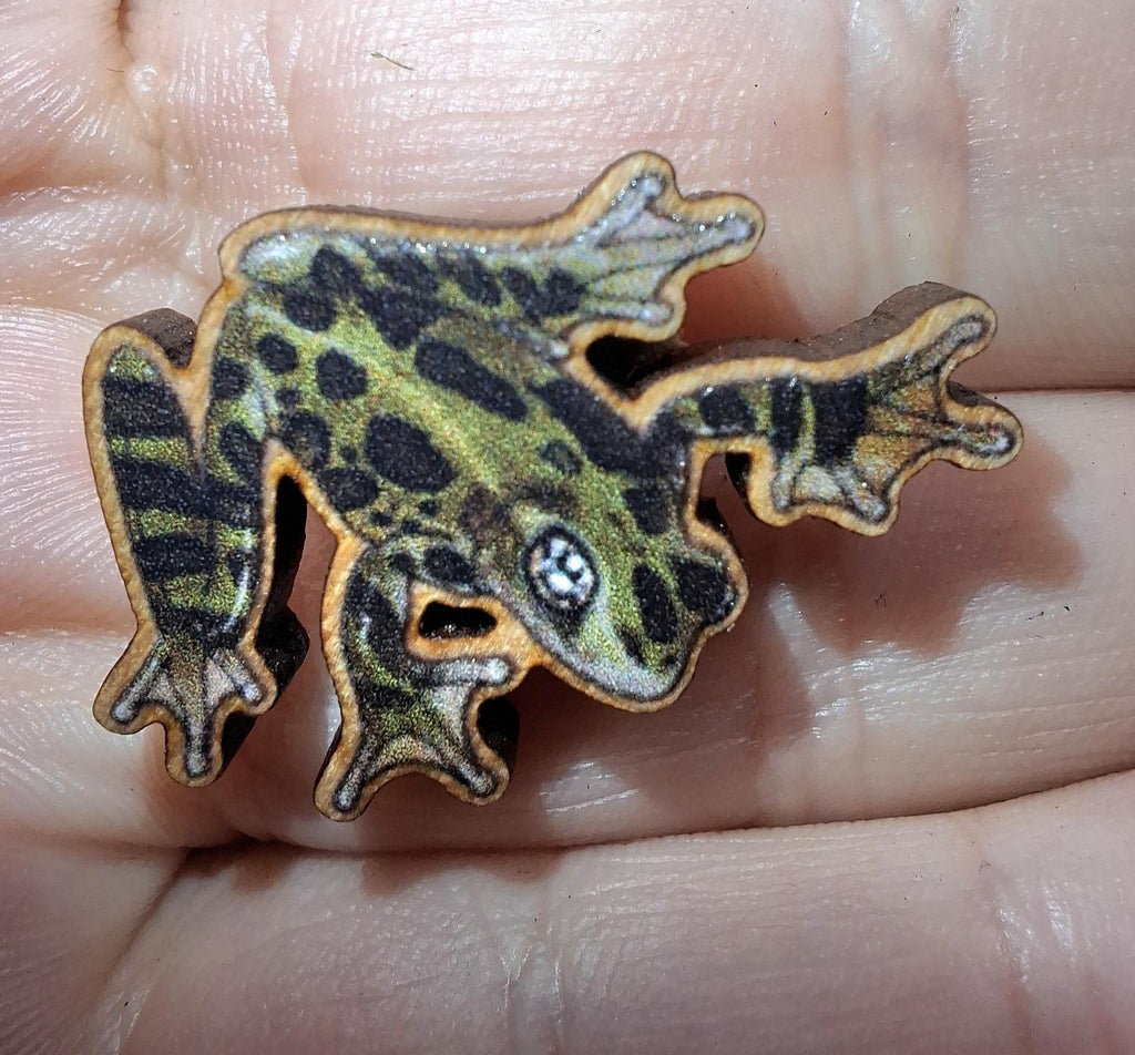 Goblincore animals & Fungi 25mm Eco friendly Wooden Pin Badge