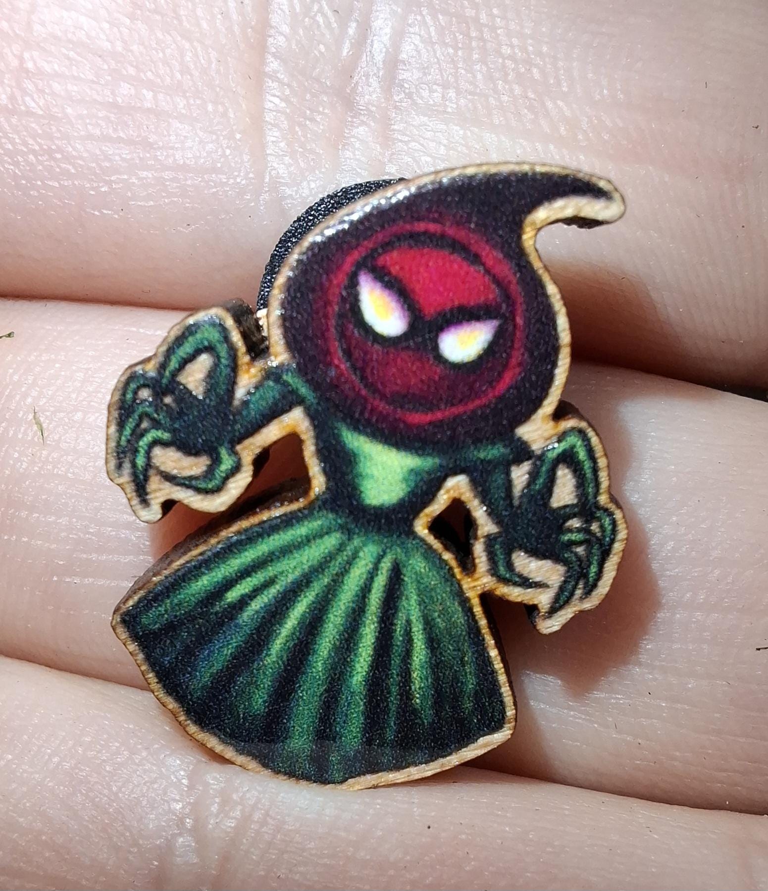 Cryptid Cuties 25mm Wooden Pins - Eco friendly Natural wood Badges