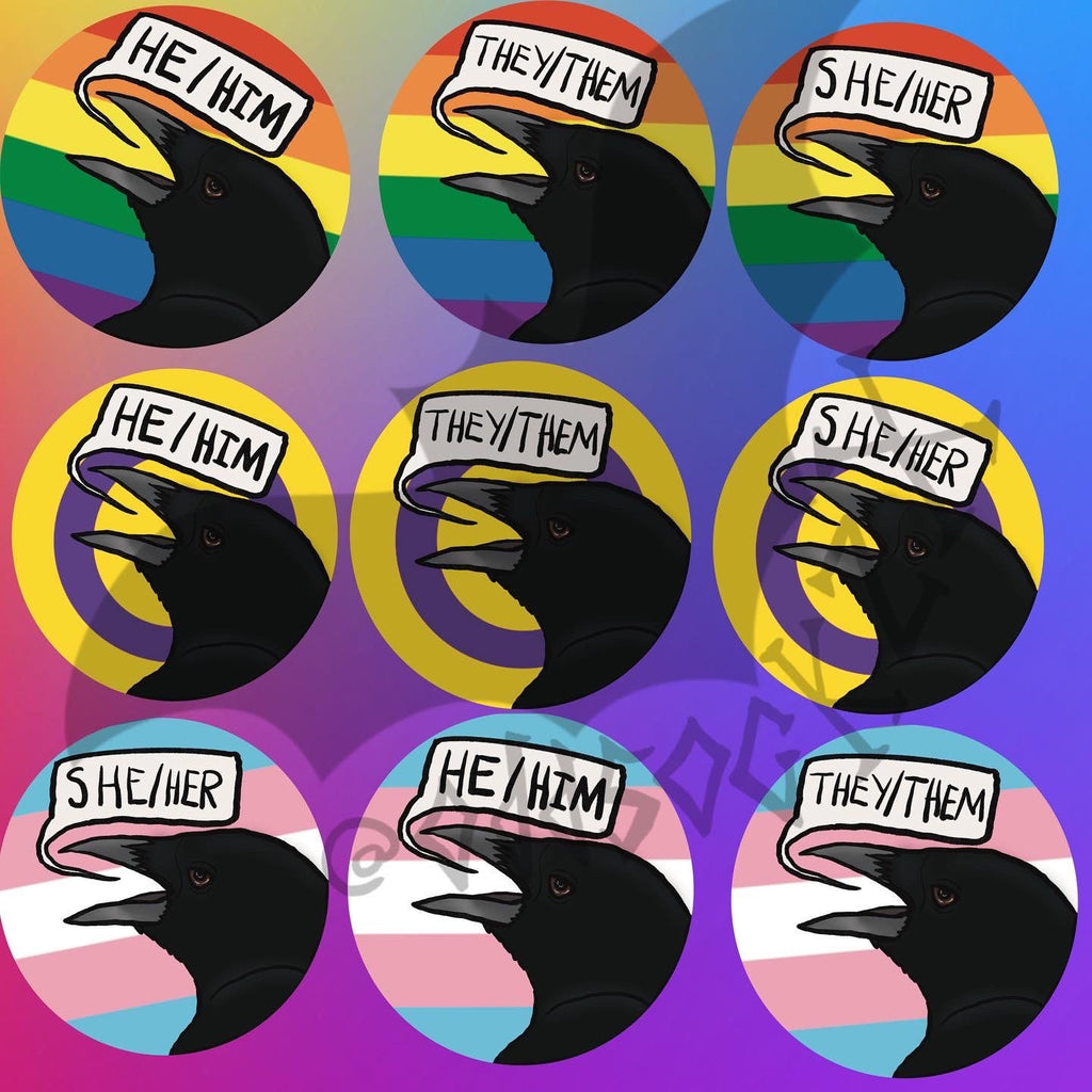 32mm Crownoun (Pronoun) Badges