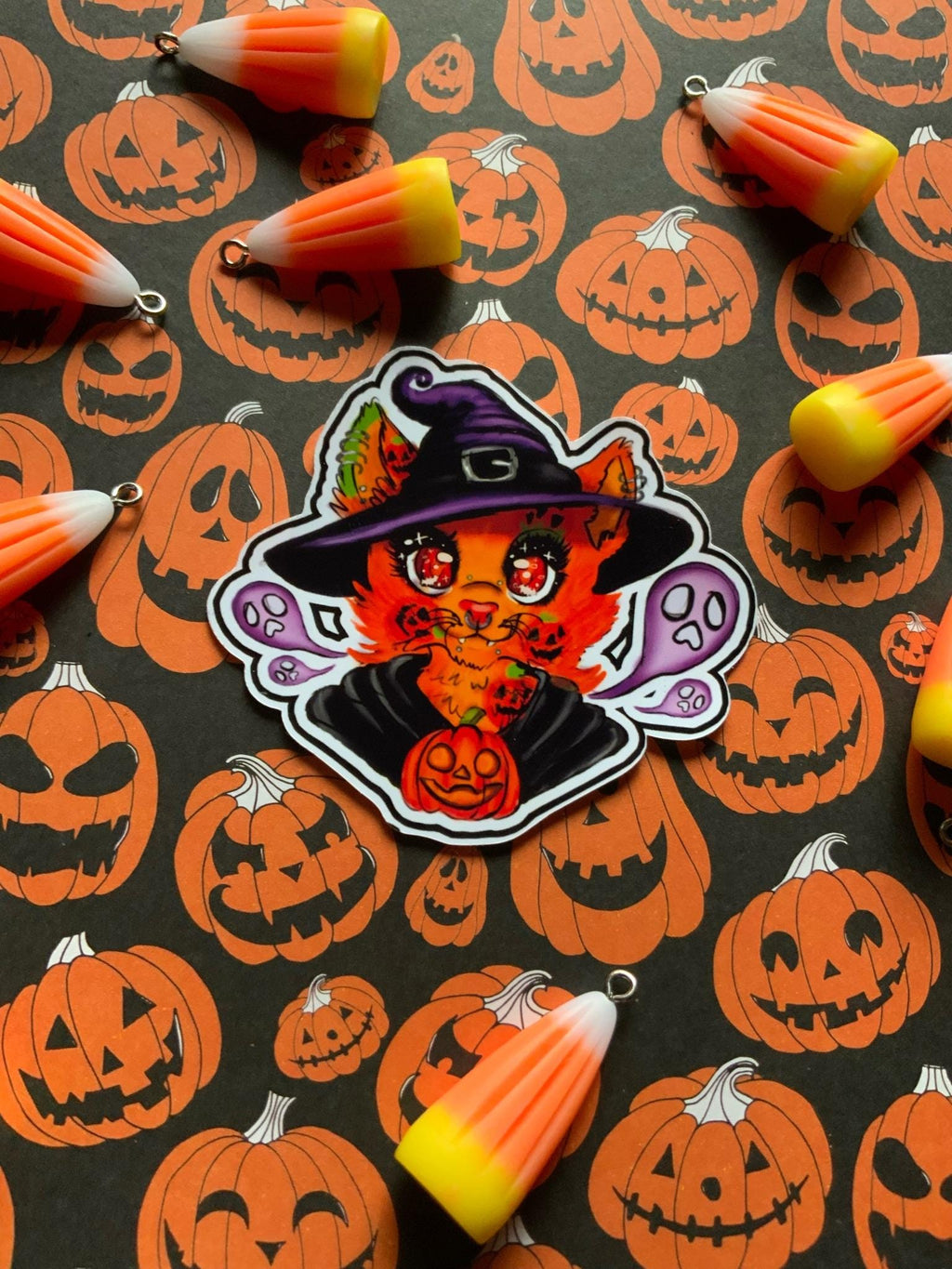 Pumpkin Kitty Vinyl Sticker