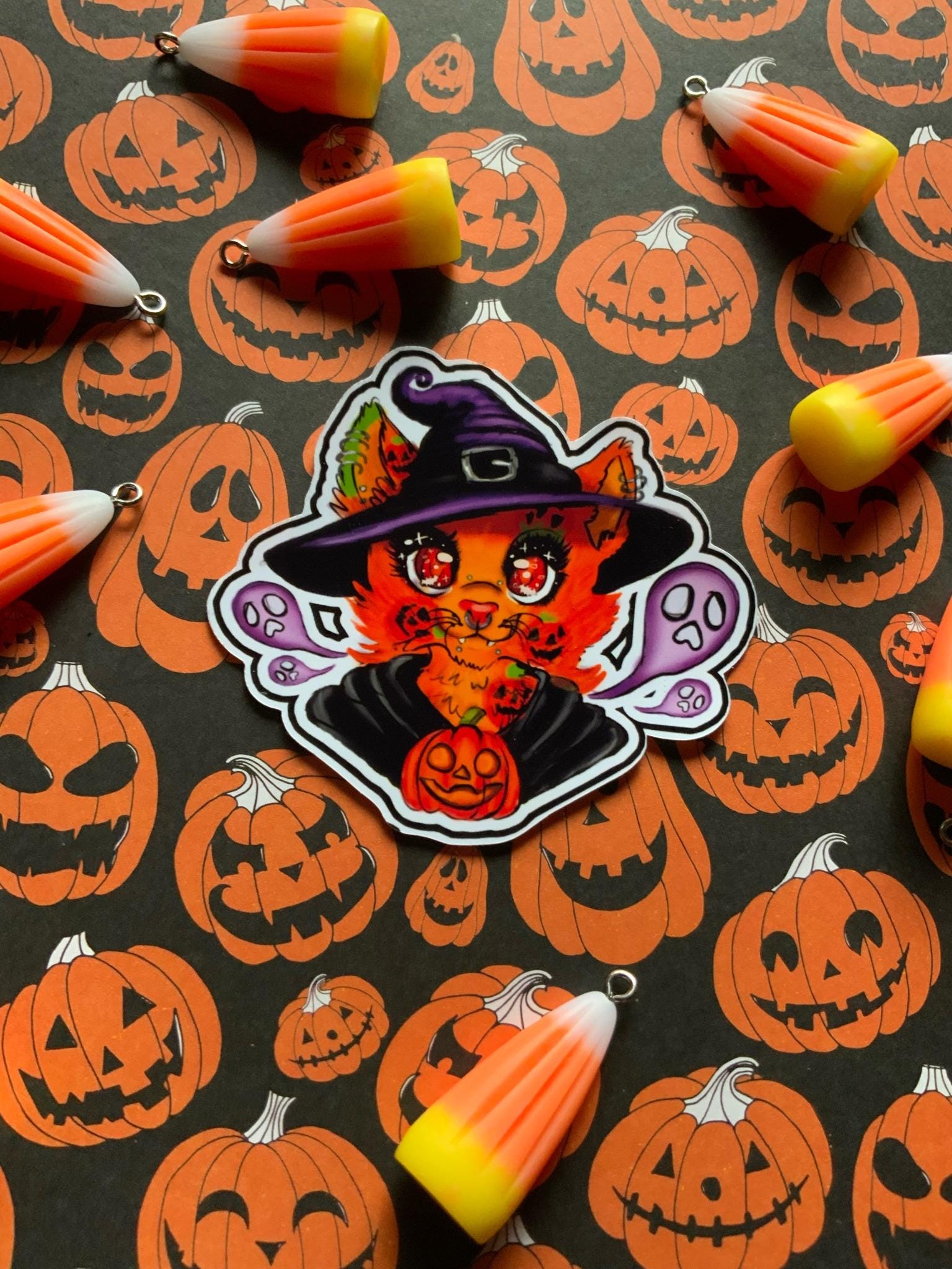 Pumpkin Kitty Vinyl Sticker