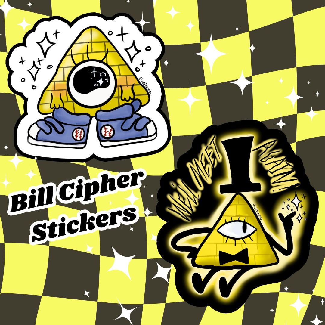 Bill Cipher /Baby Bill vinyl stickers /Decal