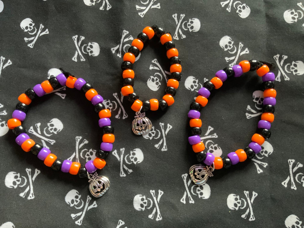 Halloween Pumpkin  Kandi singles / Bracelet