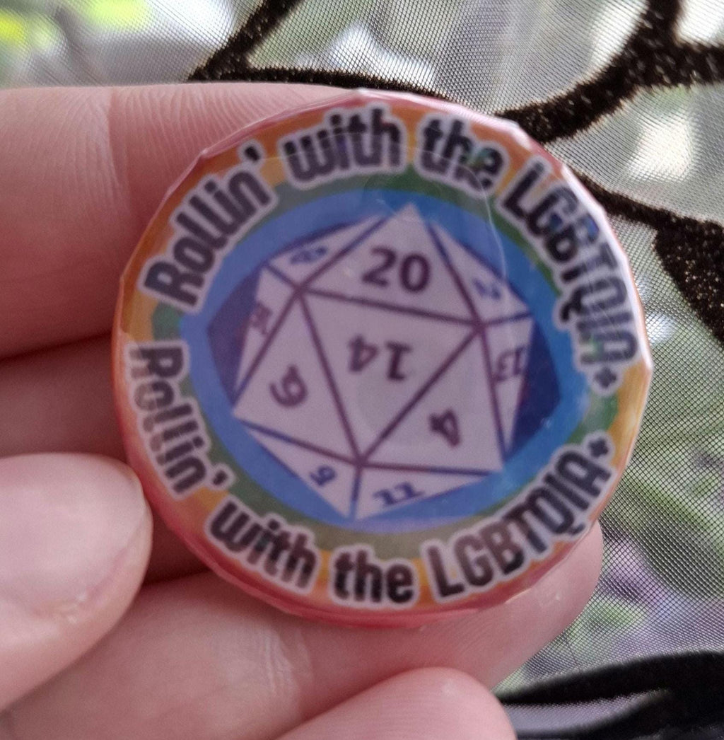 Rollin With the LGBTQIA+ - Holographic Button Pin Badge