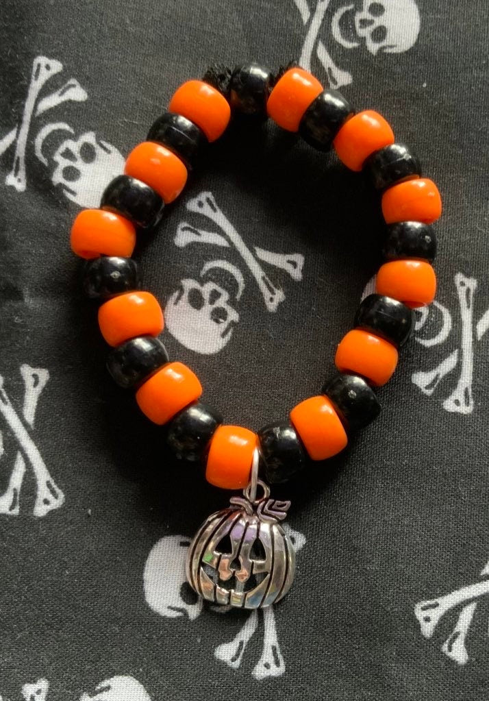 Halloween Pumpkin  Kandi singles / Bracelet