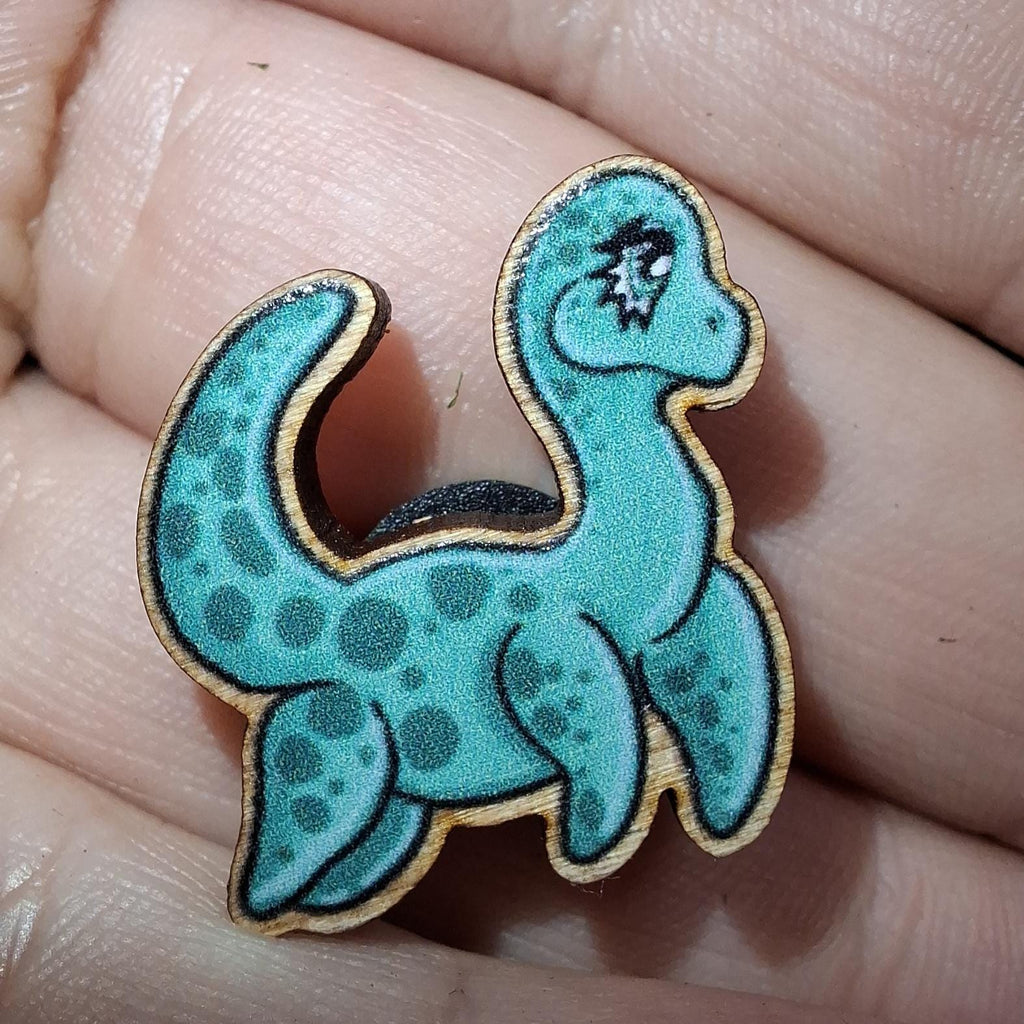 Cryptid Cuties 25mm Wooden Pins - Eco friendly Natural wood Badges