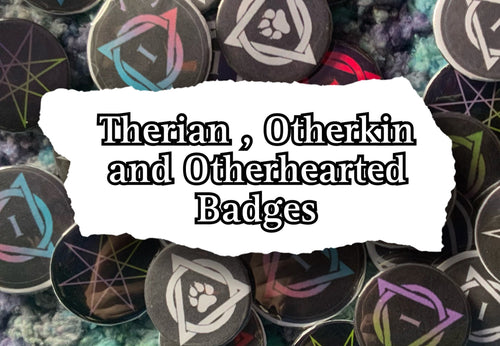 32mm Therian Otherkin  Otherhearted Alterhuman  Pin Button Badges