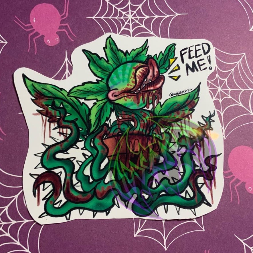 FEED ME!! -Audry 2 -Killer Plant -  High Quality Glossy Waterproof Vinyl  Sticker /Decal