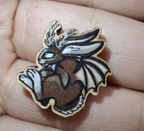 Cryptid Cuties 25mm Wooden Pins - Eco friendly Natural wood Badges