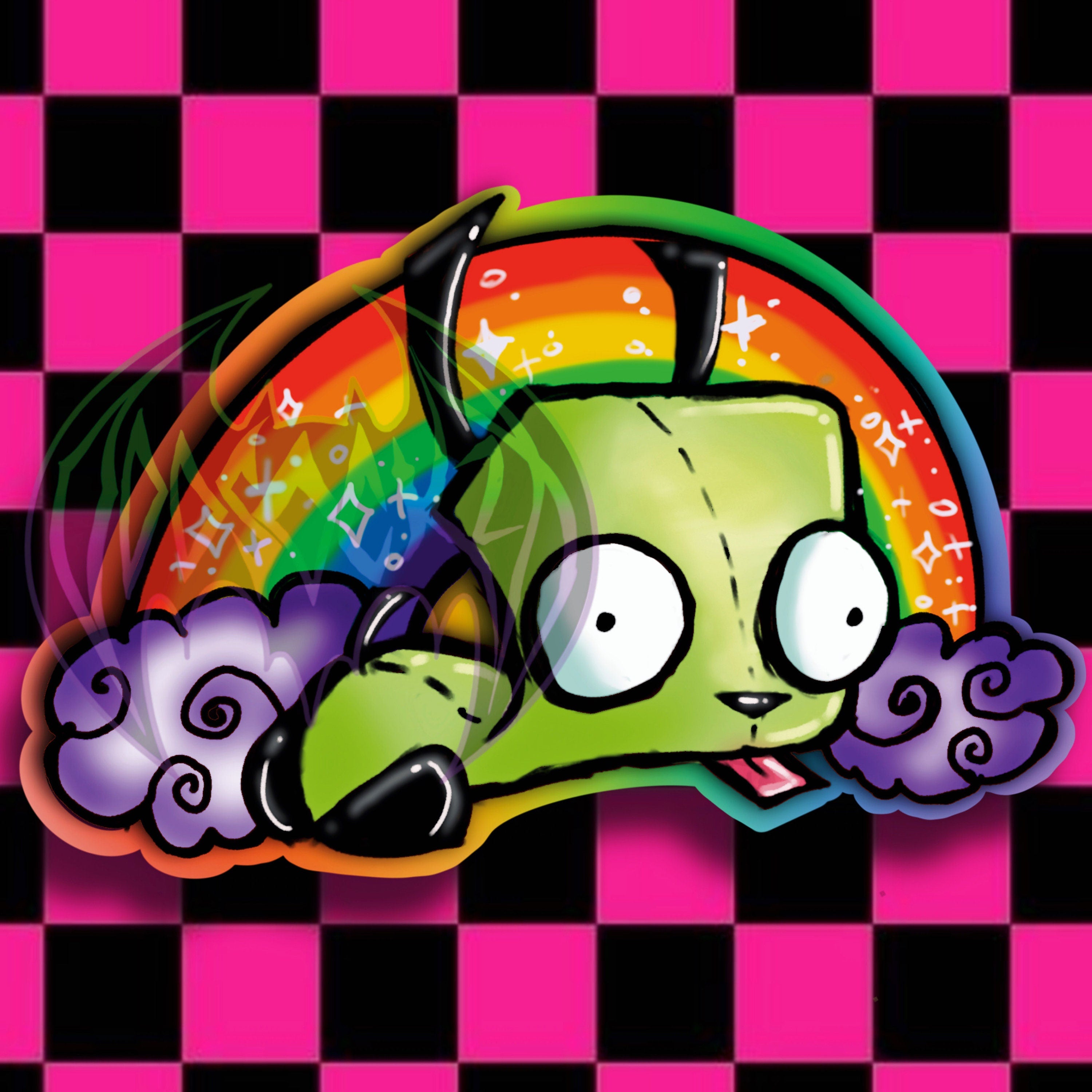 Gir - Invader Zim Robot Alien -Vinyl Holographic Sticker