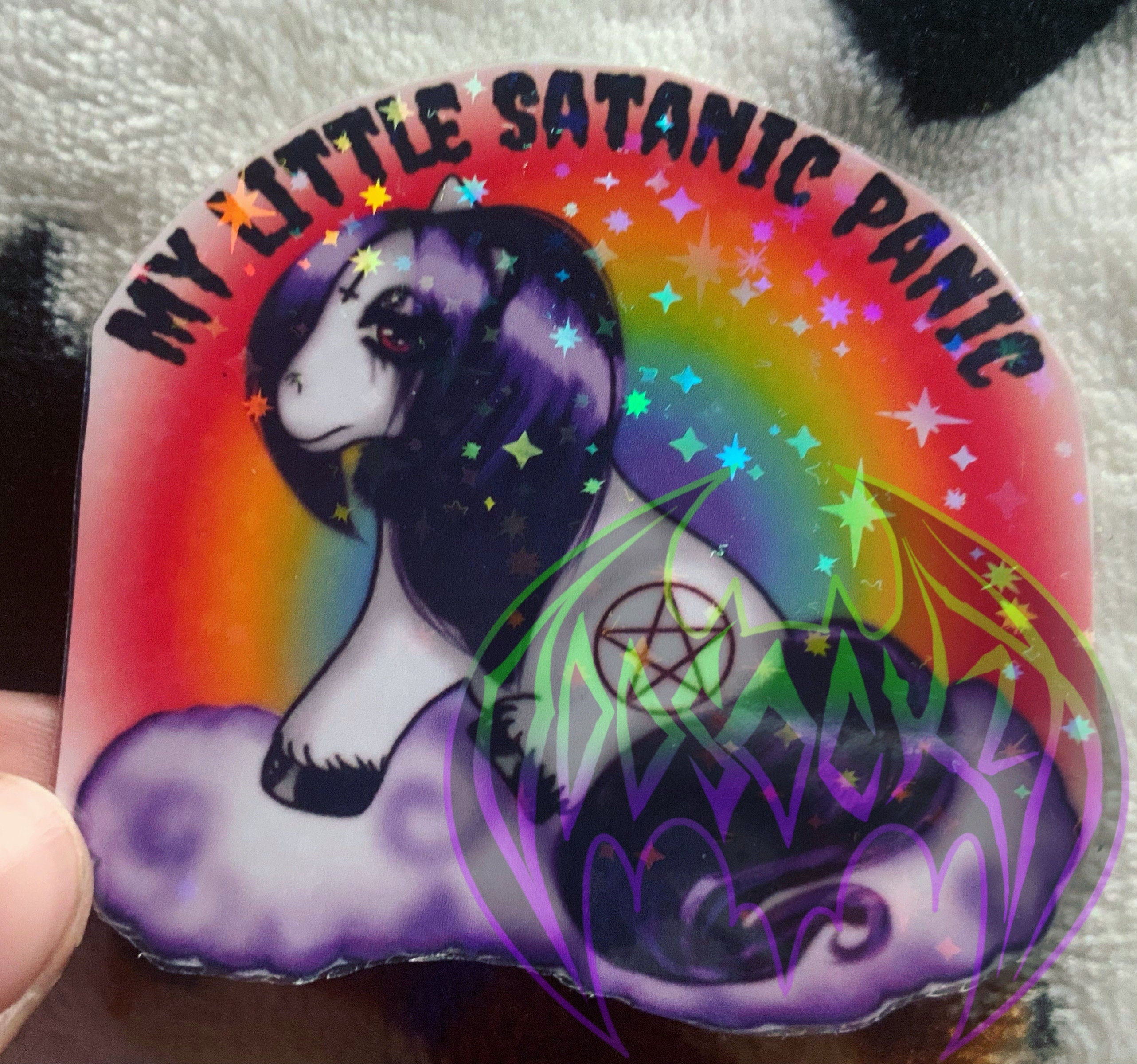 Satanic Panic / Antichrist Holographic Vinyl Sticker