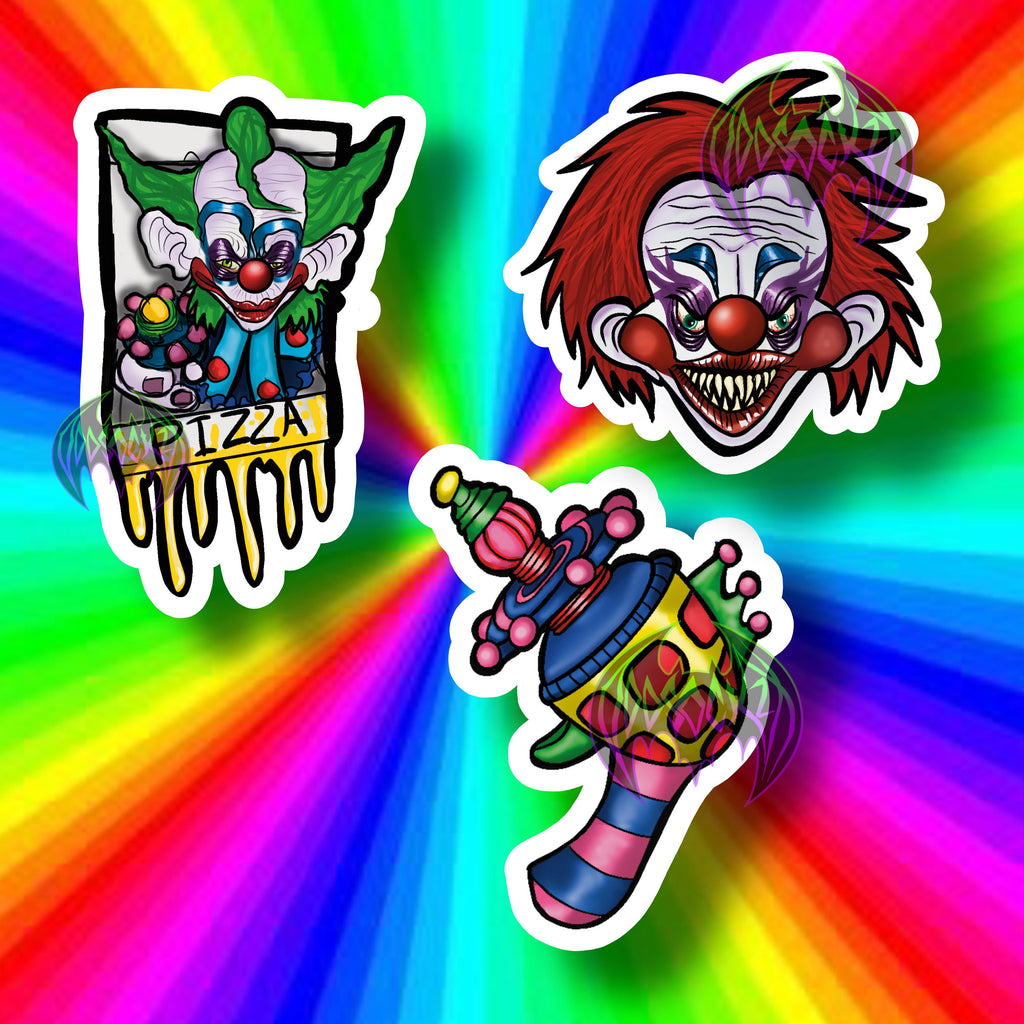 Handmade Killer Space Clowns - Waterproof High Quality Vinyl Stickers / Decal