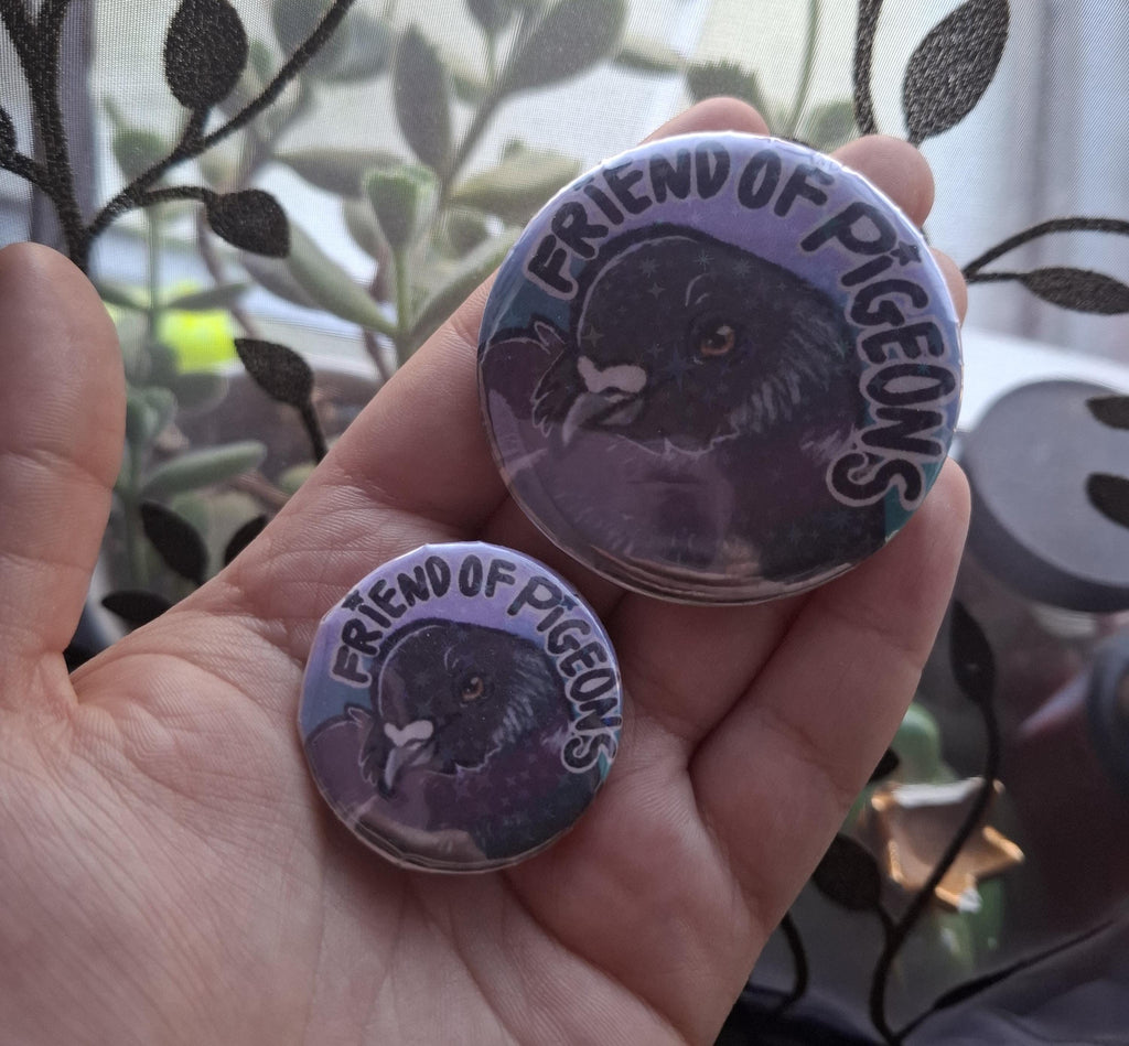 Friend of Pigeons 38mm or 58mm Button Badge