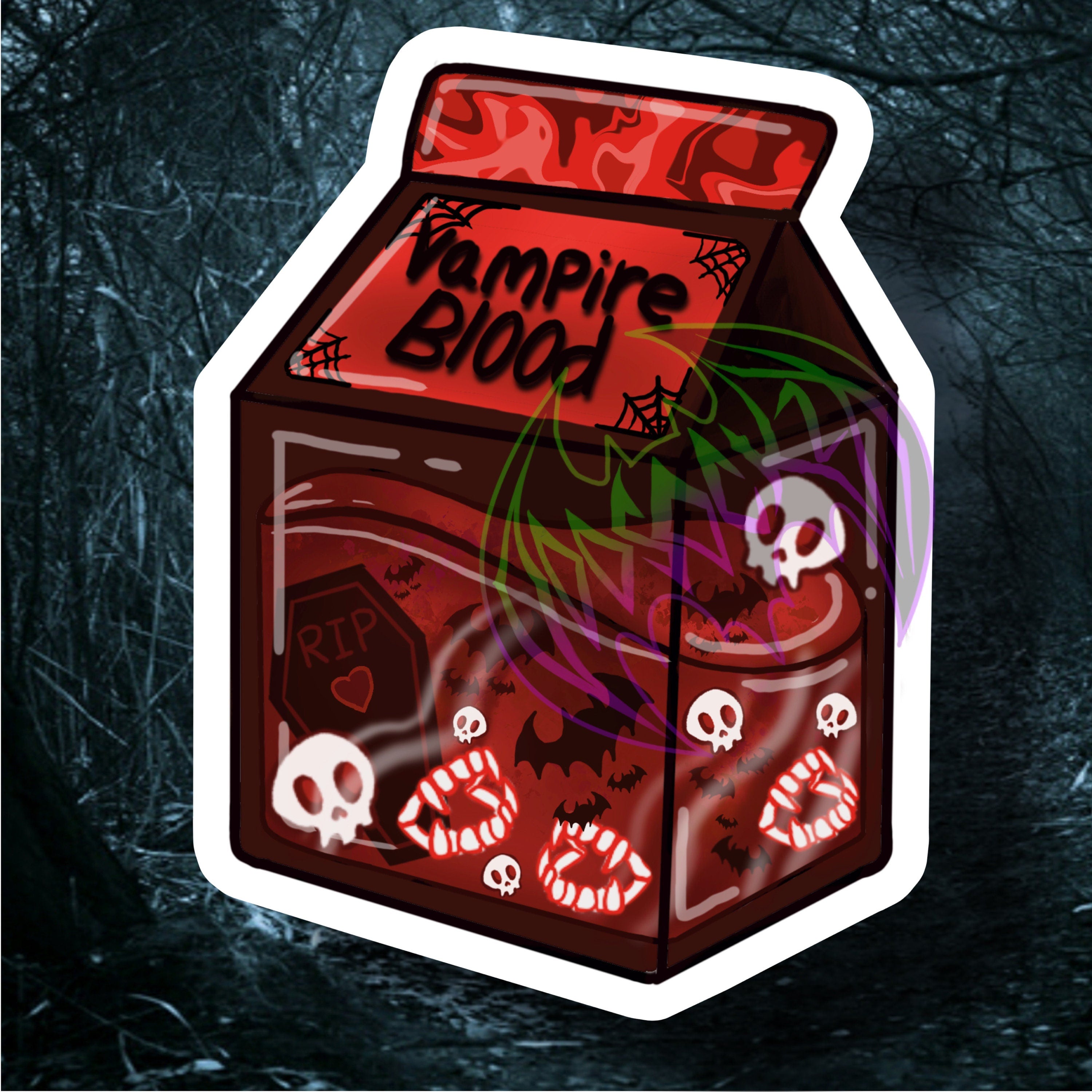 Vampire Blood Vinyl Milk Carton Sticker/Decal