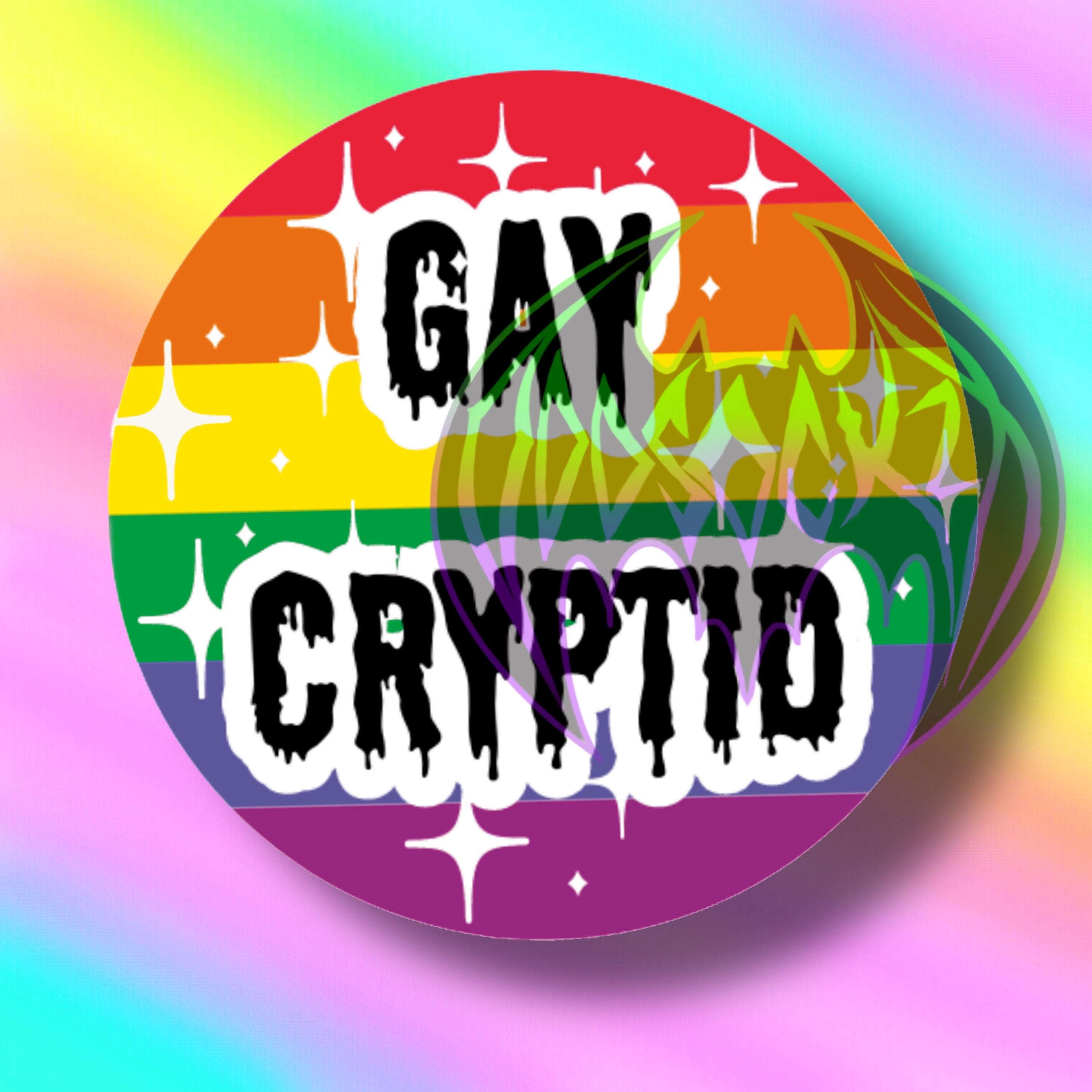 Gay , Non Binary , Agender , Genderfluid Cryptid 32mm Button Pin Badge - LGBT - LGBTQ - Queer