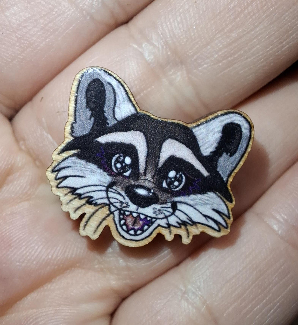 Goblincore animals & Fungi 25mm Eco friendly Wooden Pin Badge
