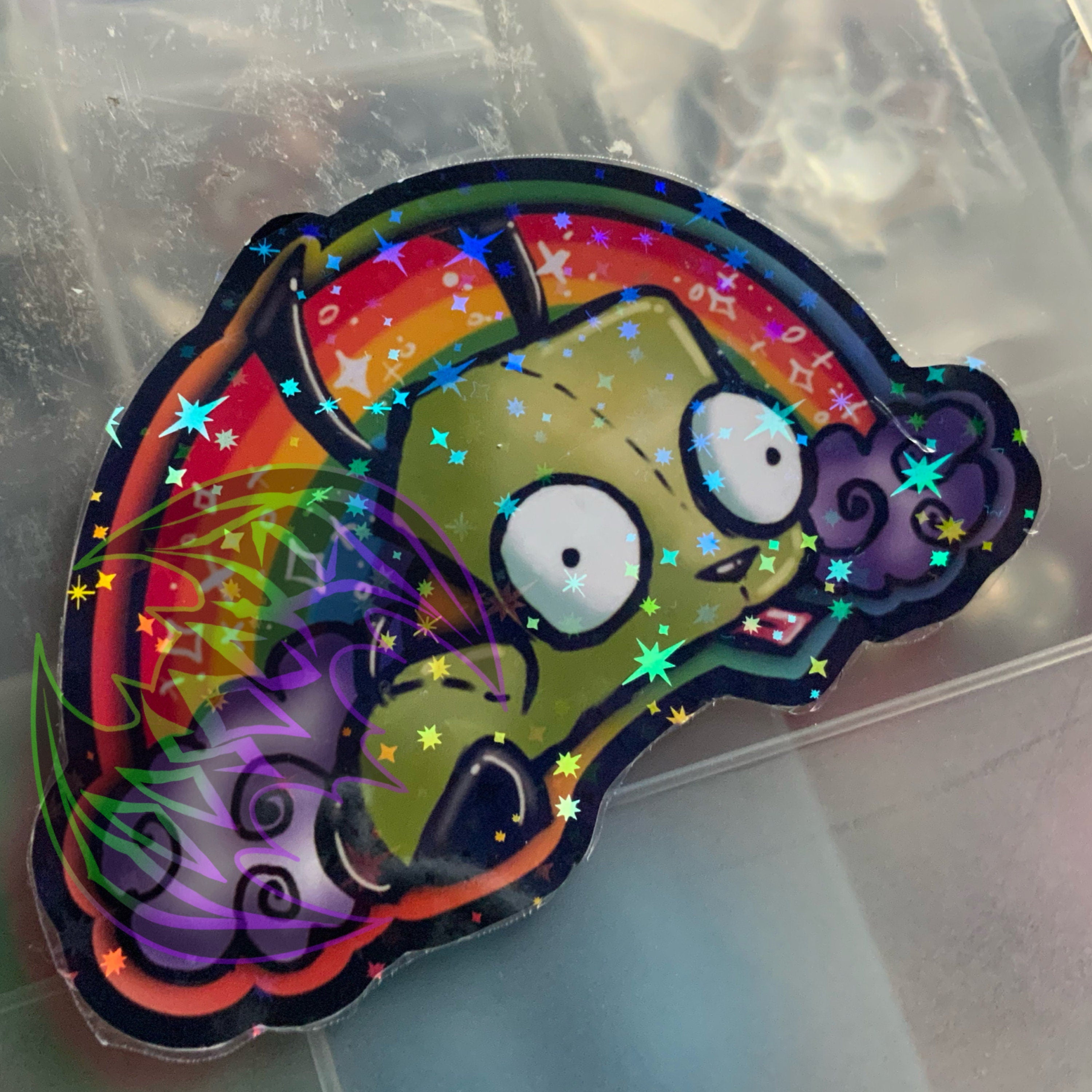 Gir - Invader Zim Robot Alien -Vinyl Holographic Sticker
