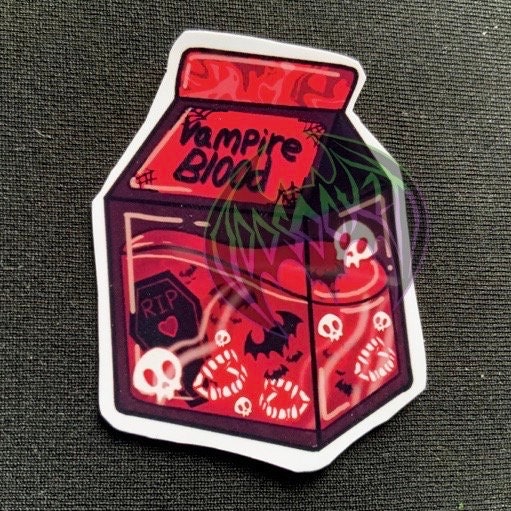 Vampire Blood Vinyl Milk Carton Sticker/Decal