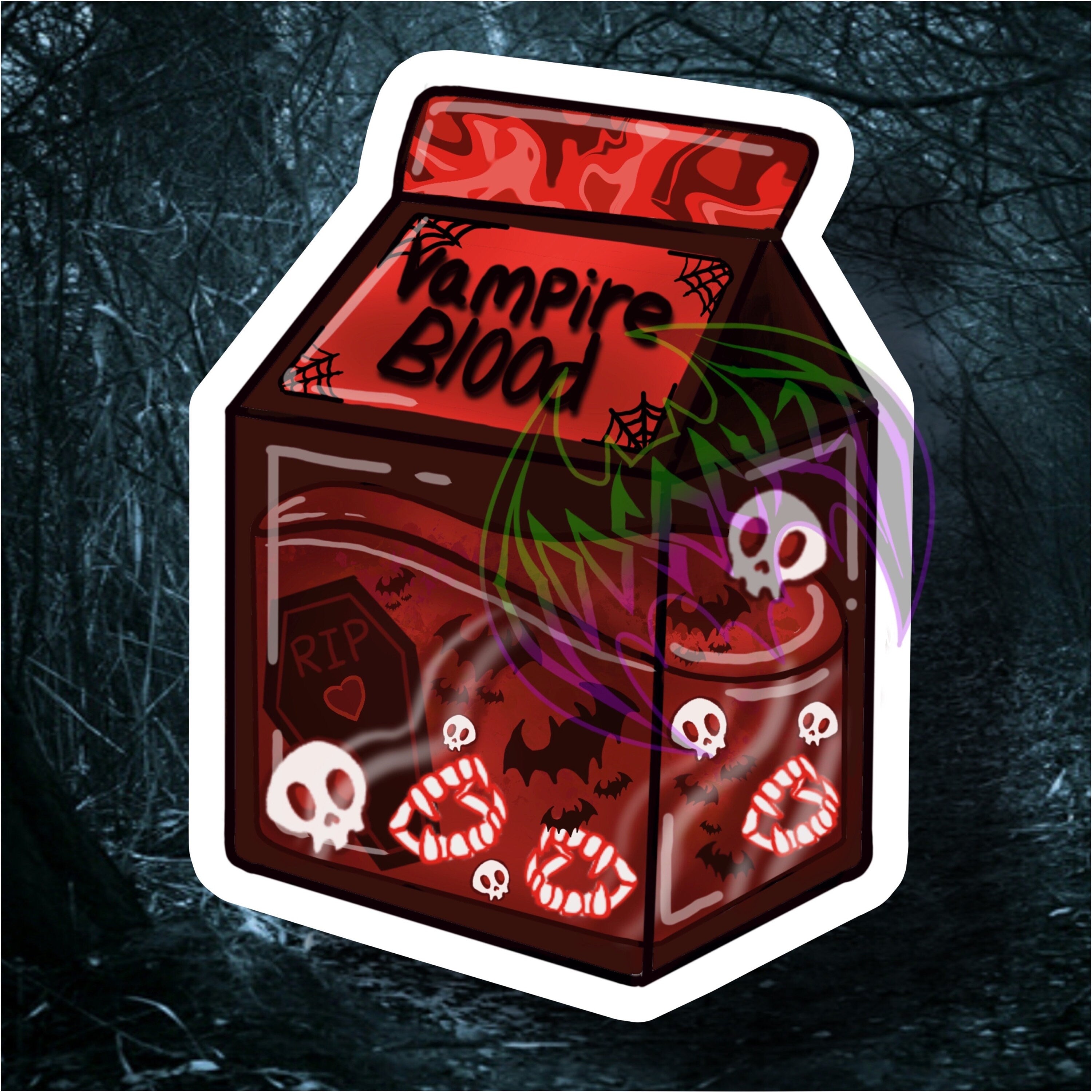 Vampire Blood Vinyl Milk Carton Sticker/Decal