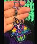 Rainbow Bright Colourful Holographic Baphomet-Acrylic Charm /Keyring