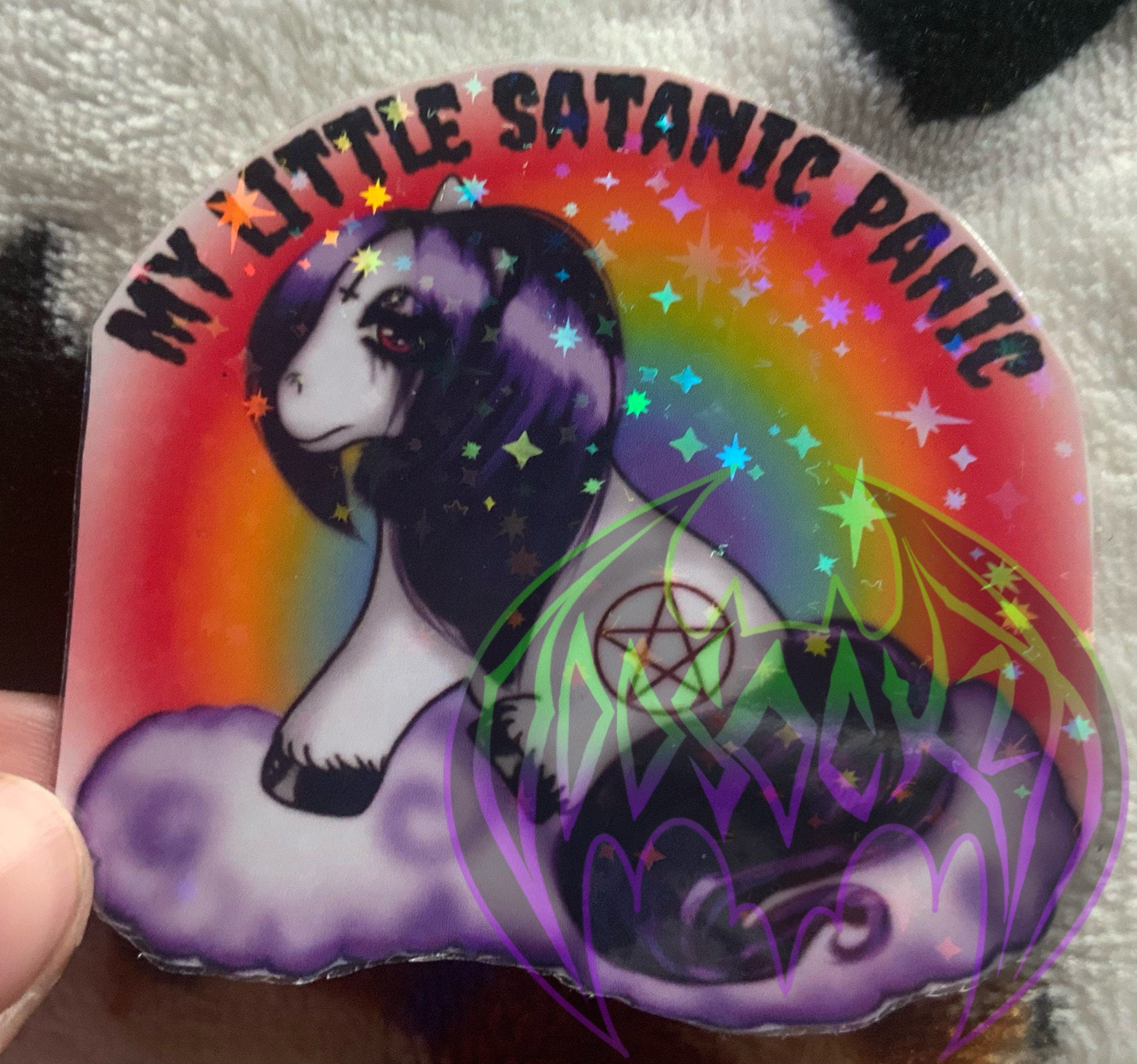 Satanic Panic / Antichrist Holographic Vinyl Sticker