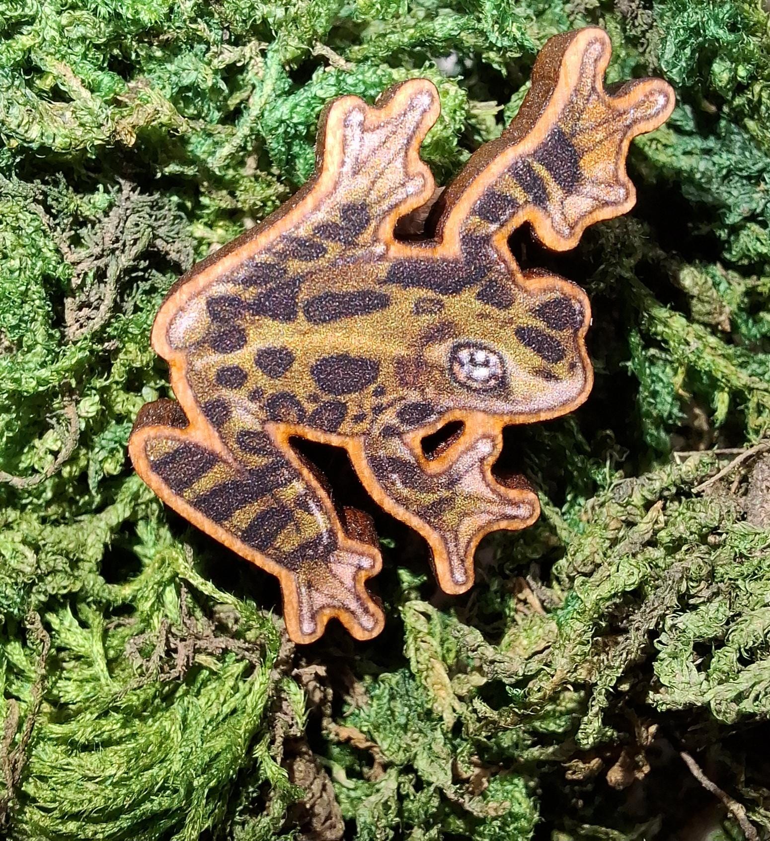 Goblincore animals & Fungi 25mm Eco friendly Wooden Pin Badge