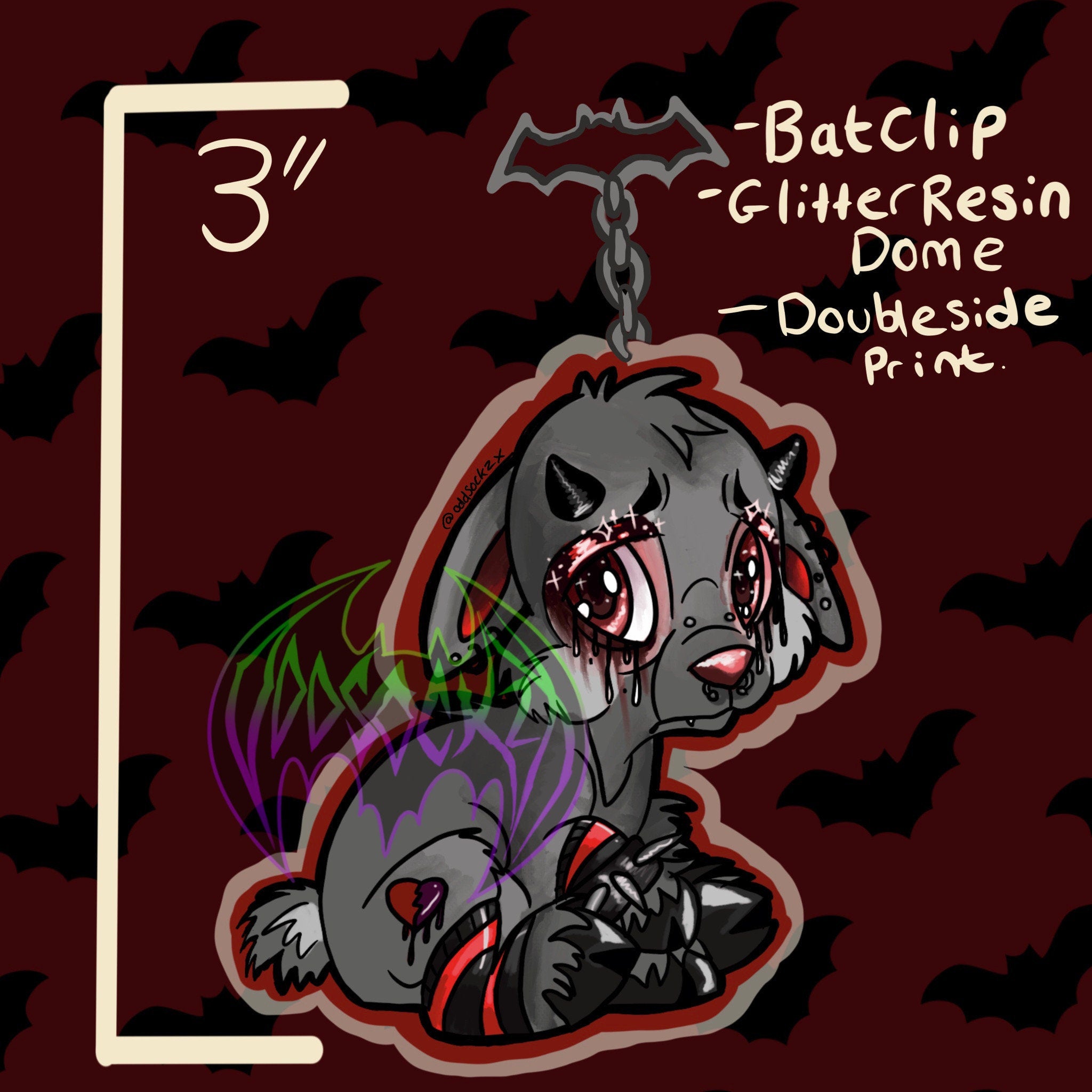 Neopets Emo ixi- Acrylic charm / Keychain