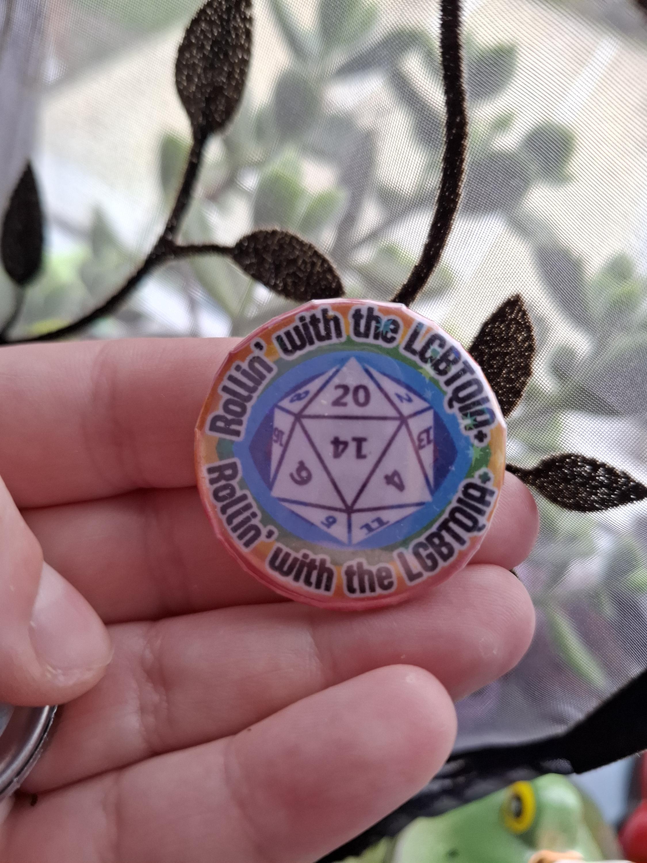 Rollin With the LGBTQIA+ - Holographic Button Pin Badge