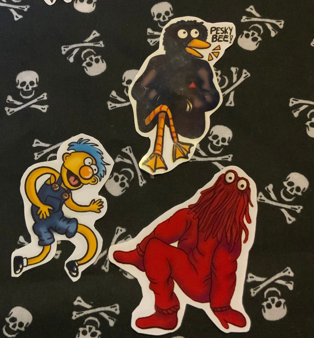 DHMIS - Yellow guy , Red guy , Bird guy- WaterProof vinyl Stickers