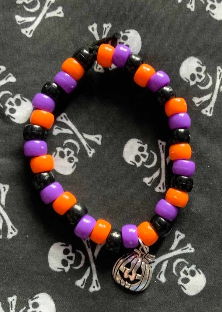 Halloween Pumpkin  Kandi singles / Bracelet