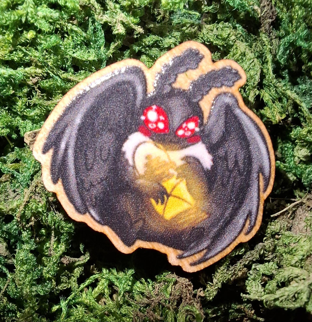 Cryptid Cuties 25mm Wooden Pins - Eco friendly Natural wood Badges