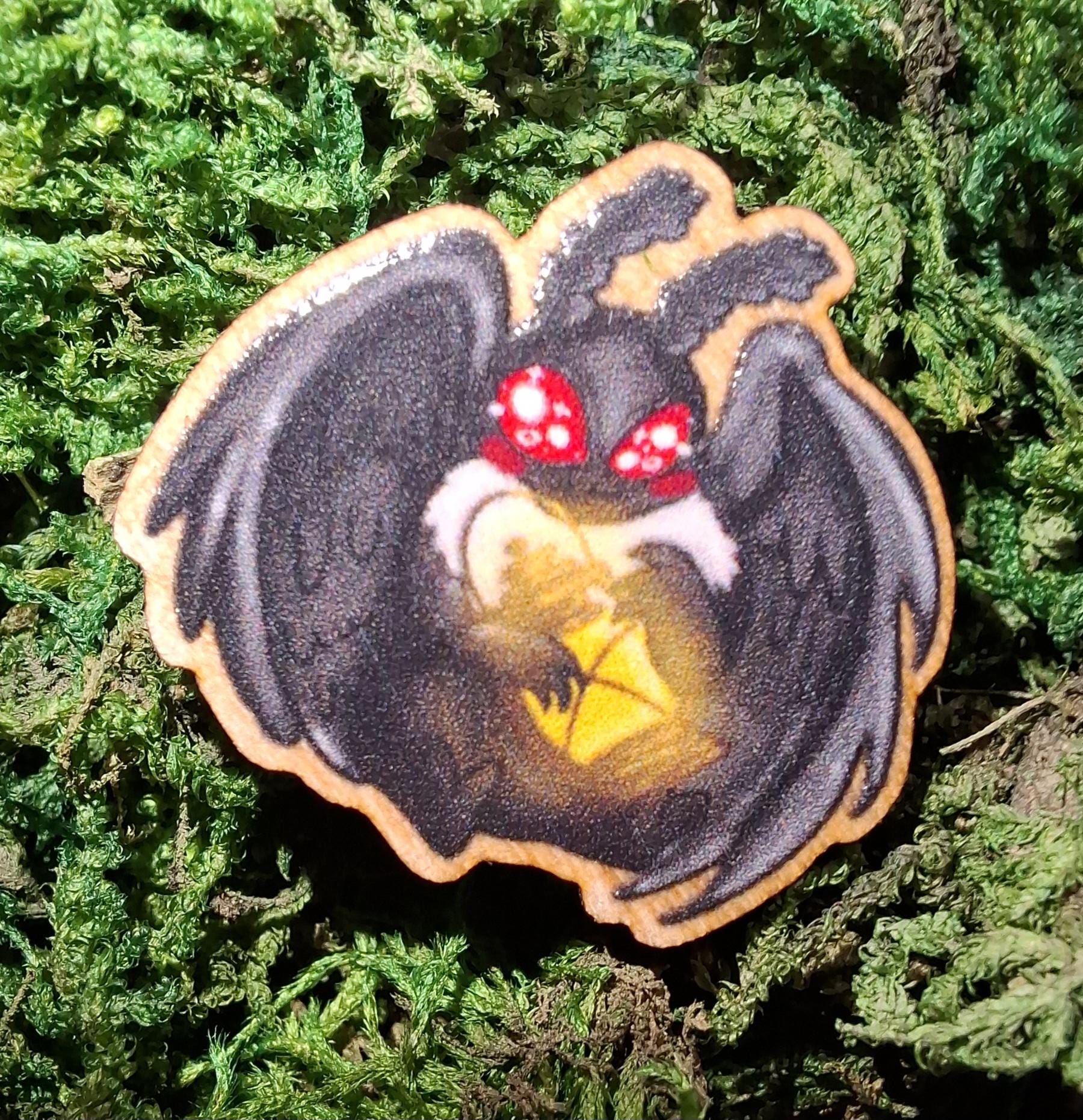 Cryptid Cuties 25mm Wooden Pins - Eco friendly Natural wood Badges