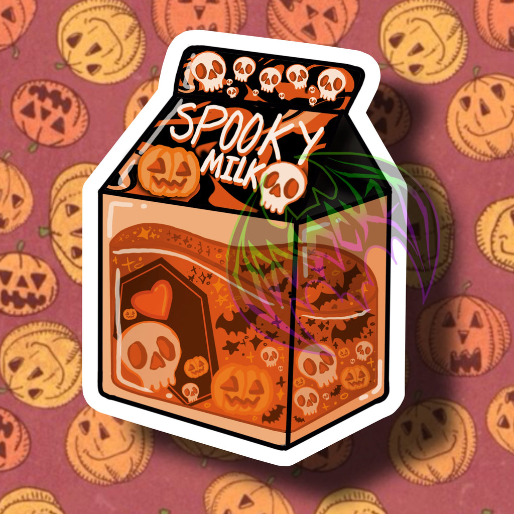 Vinyl Spooky Halloween Milk Carton Sticker /Decal